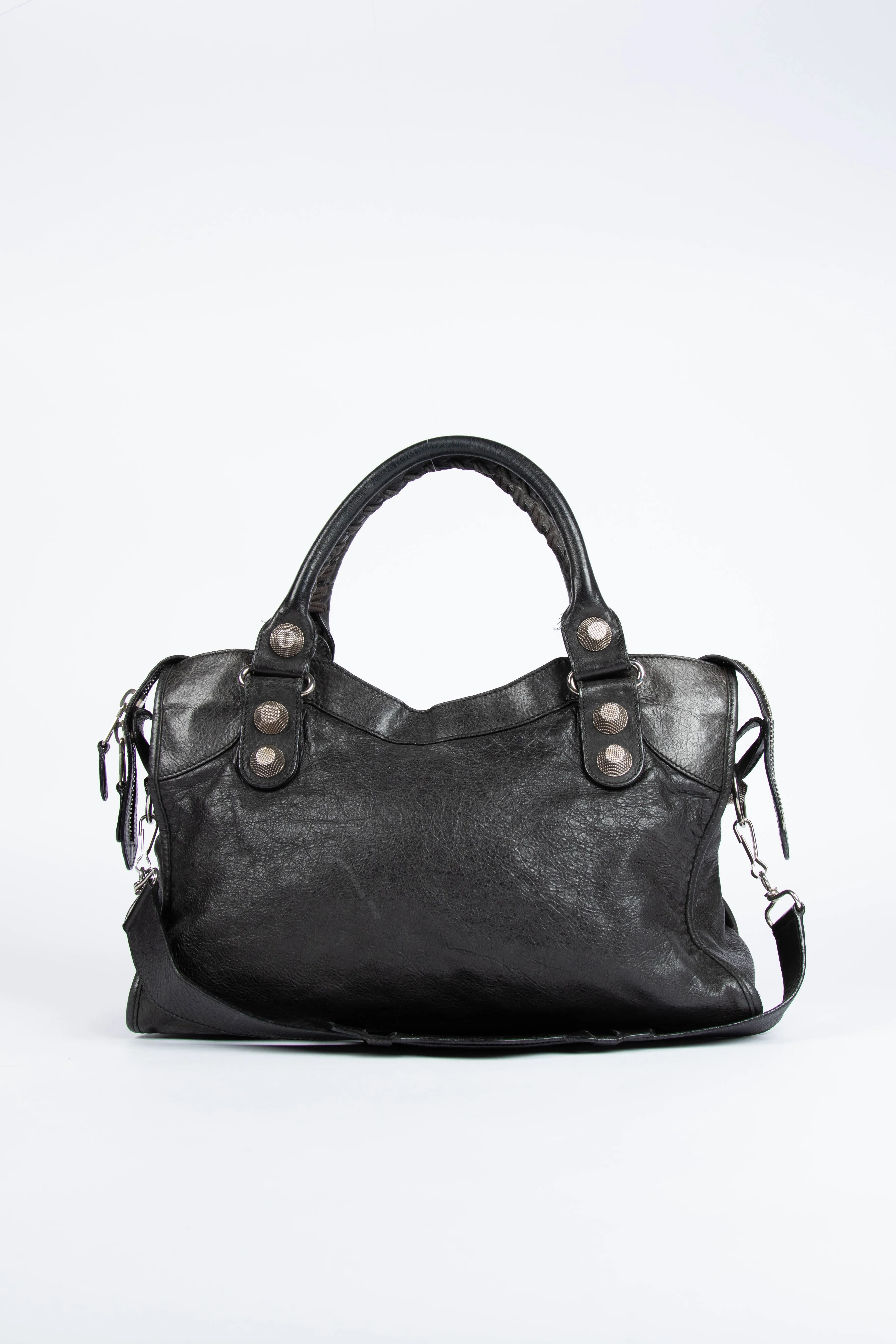 2000s Balenciaga Black Leather Giant 21 City Bag SHW