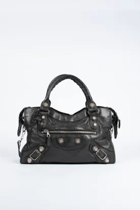 2000s Balenciaga Black Leather Giant 21 City Bag SHW