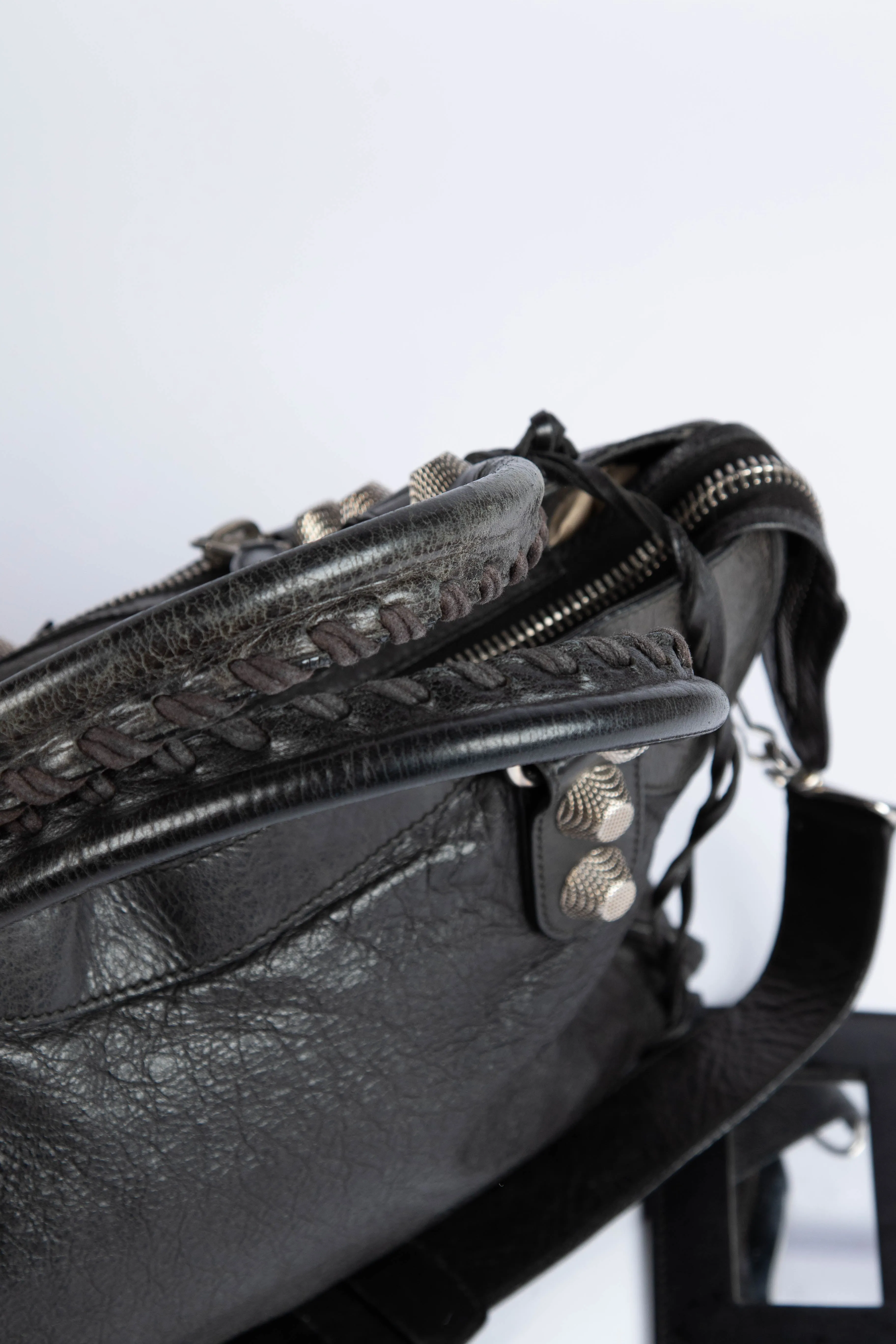 2000s Balenciaga Black Leather Giant 21 City Bag SHW