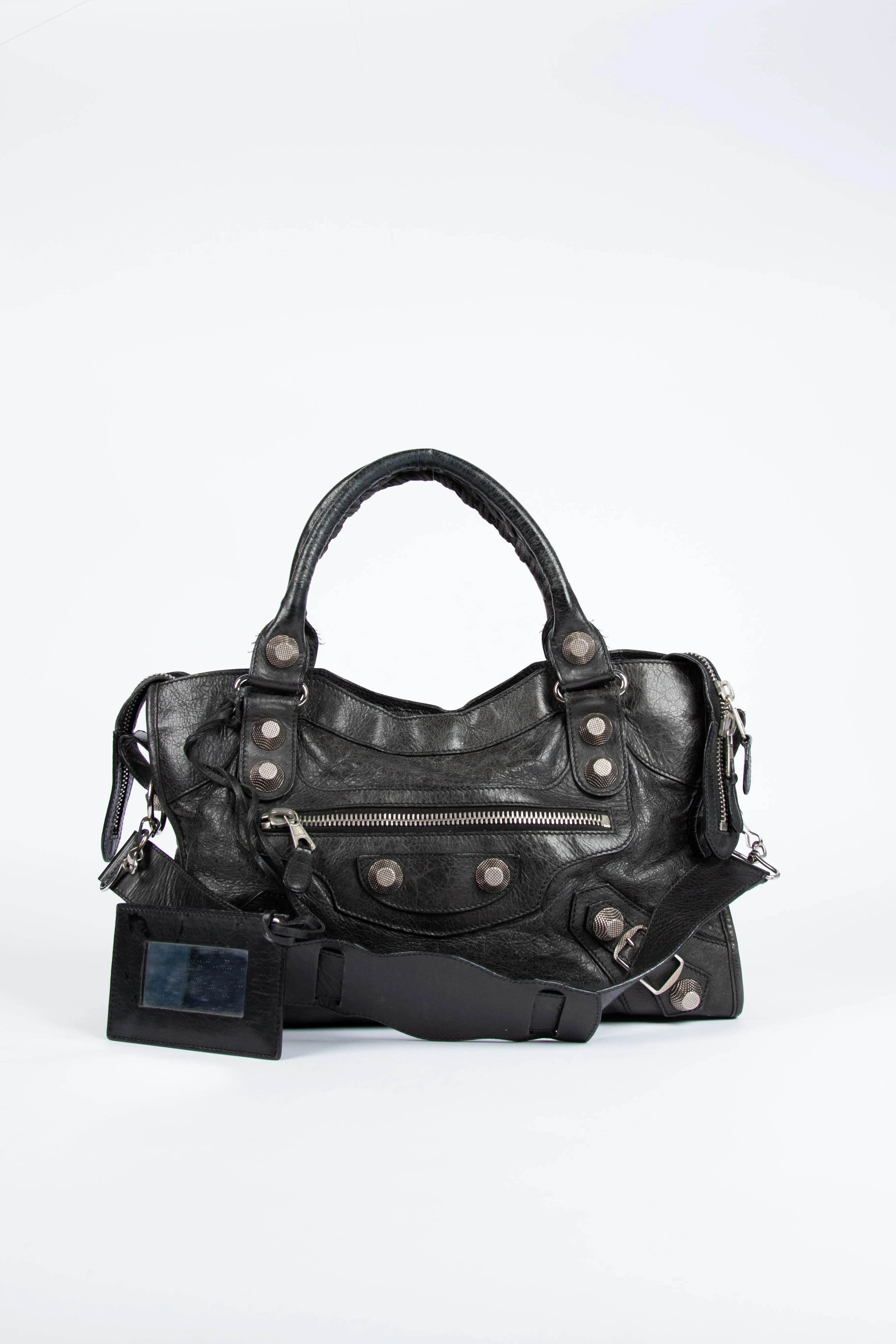 2000s Balenciaga Black Leather Giant 21 City Bag SHW