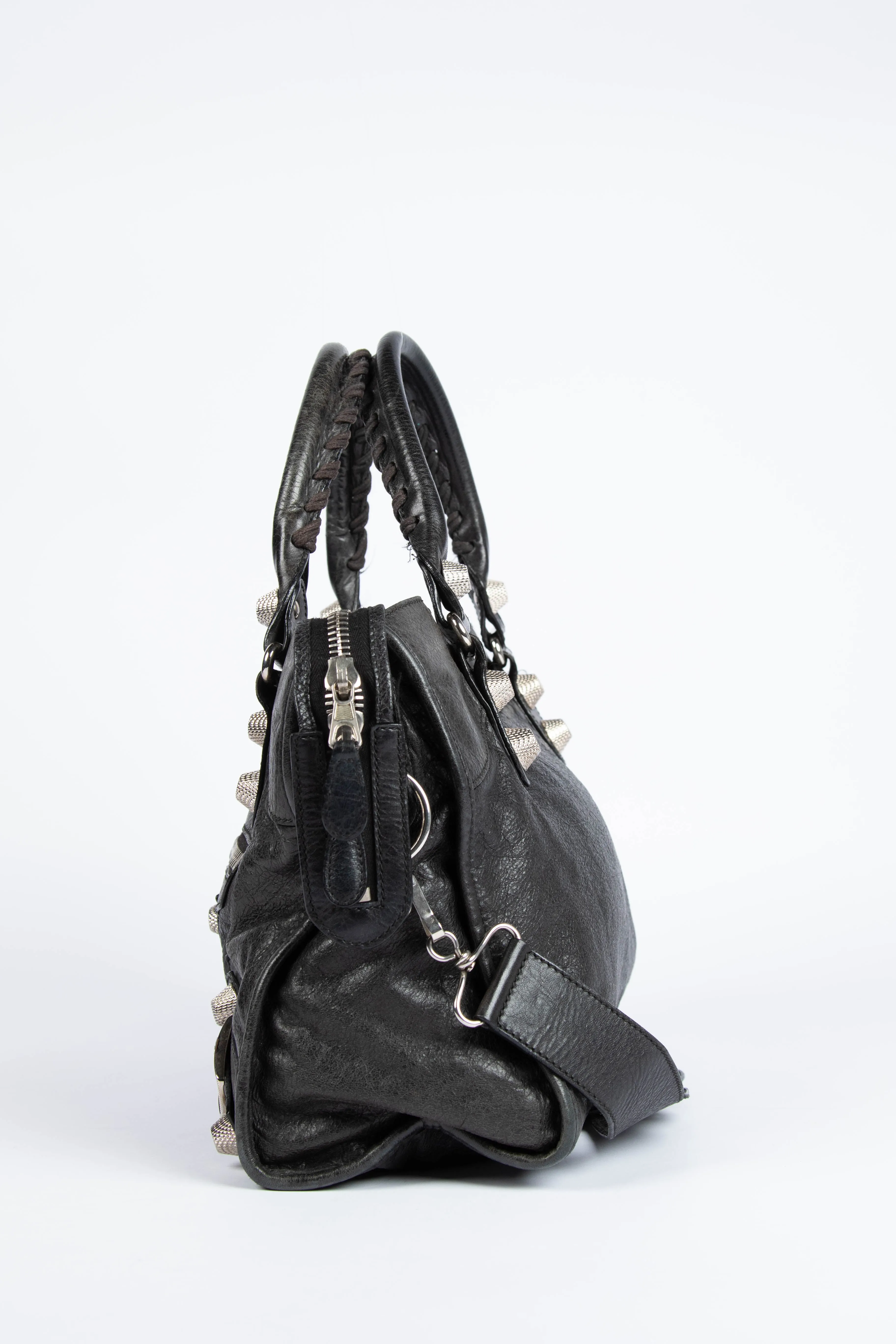 2000s Balenciaga Black Leather Giant 21 City Bag SHW
