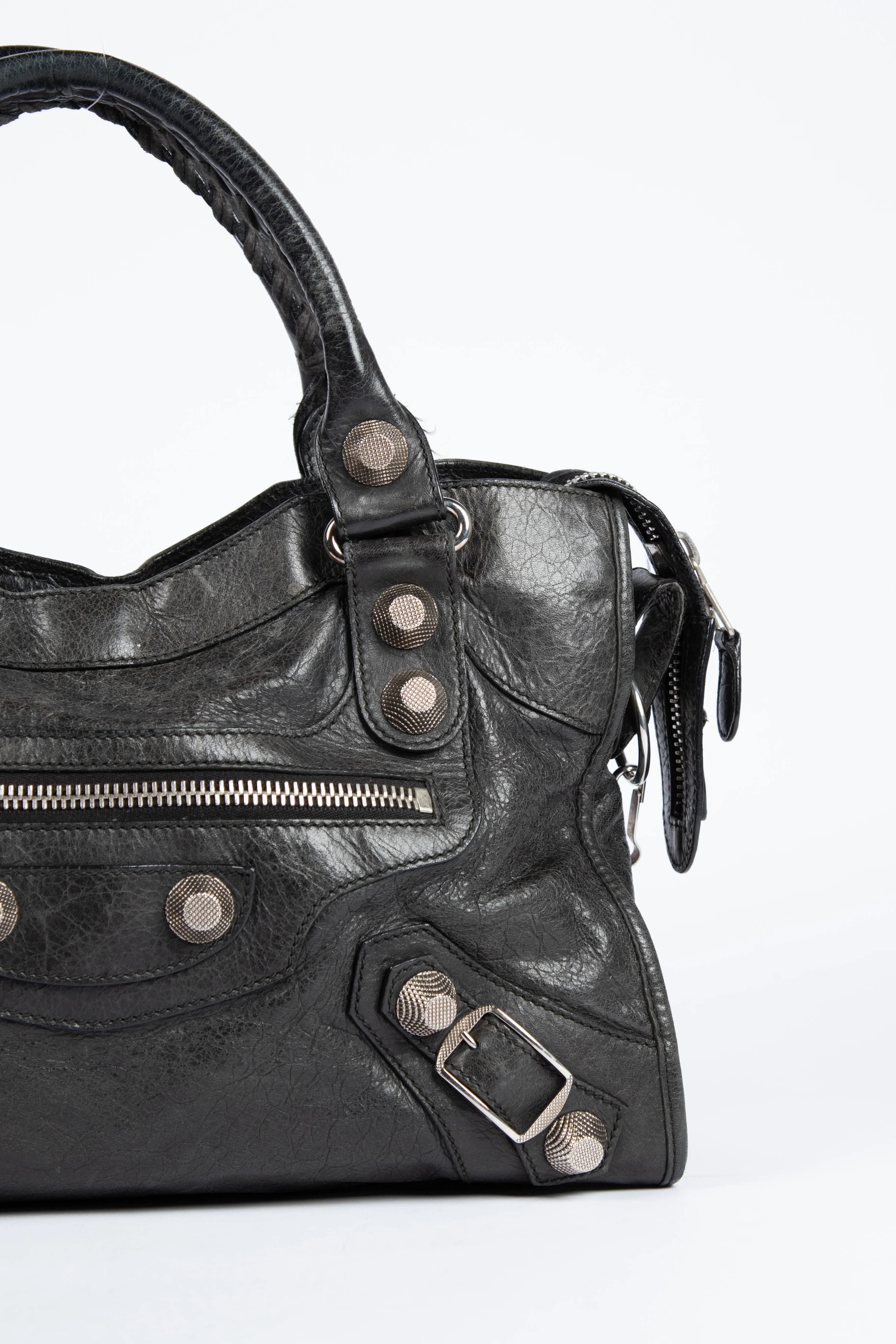 2000s Balenciaga Black Leather Giant 21 City Bag SHW