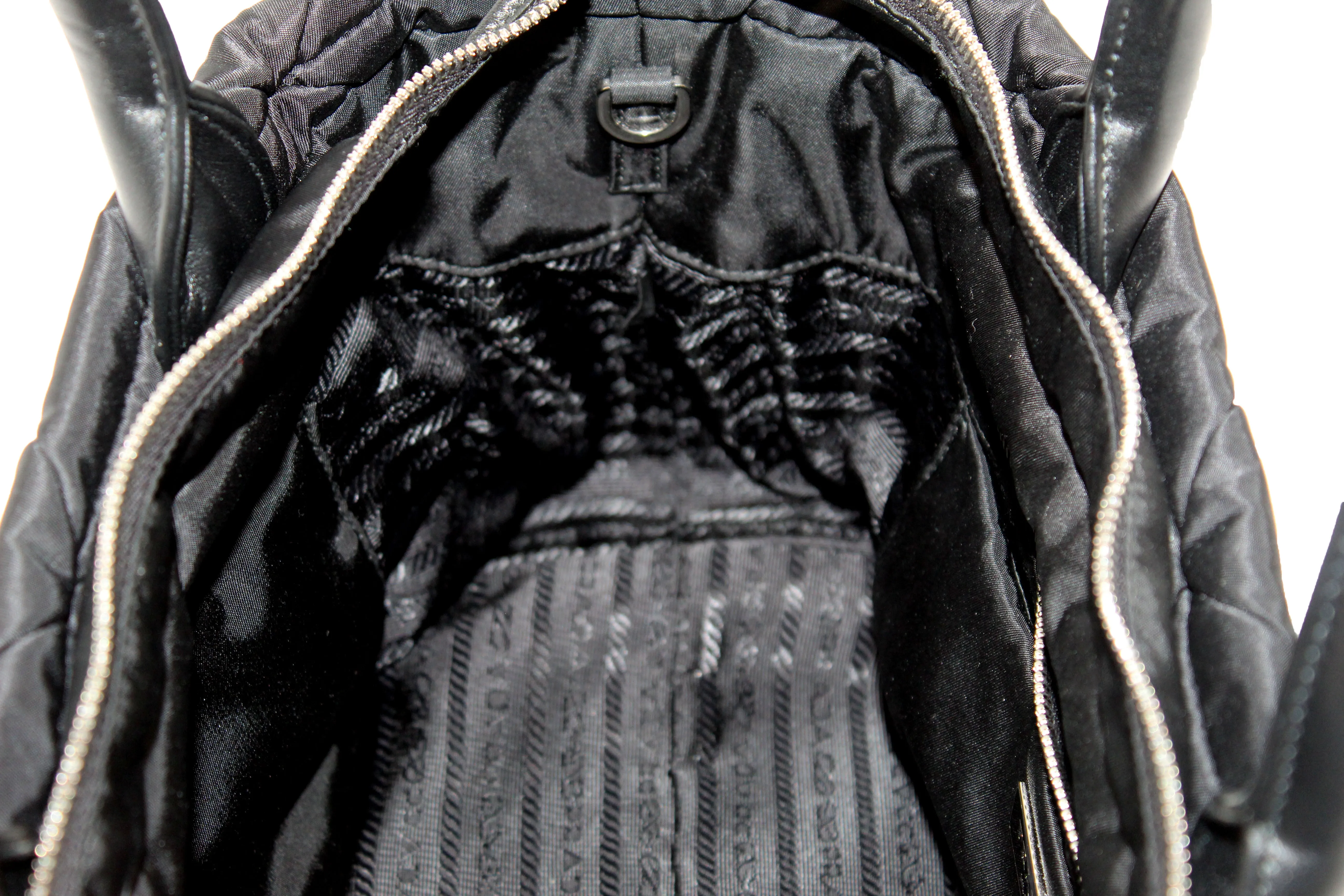 Authentic Prada Black Re-Nylon Padded Small Tote Bag