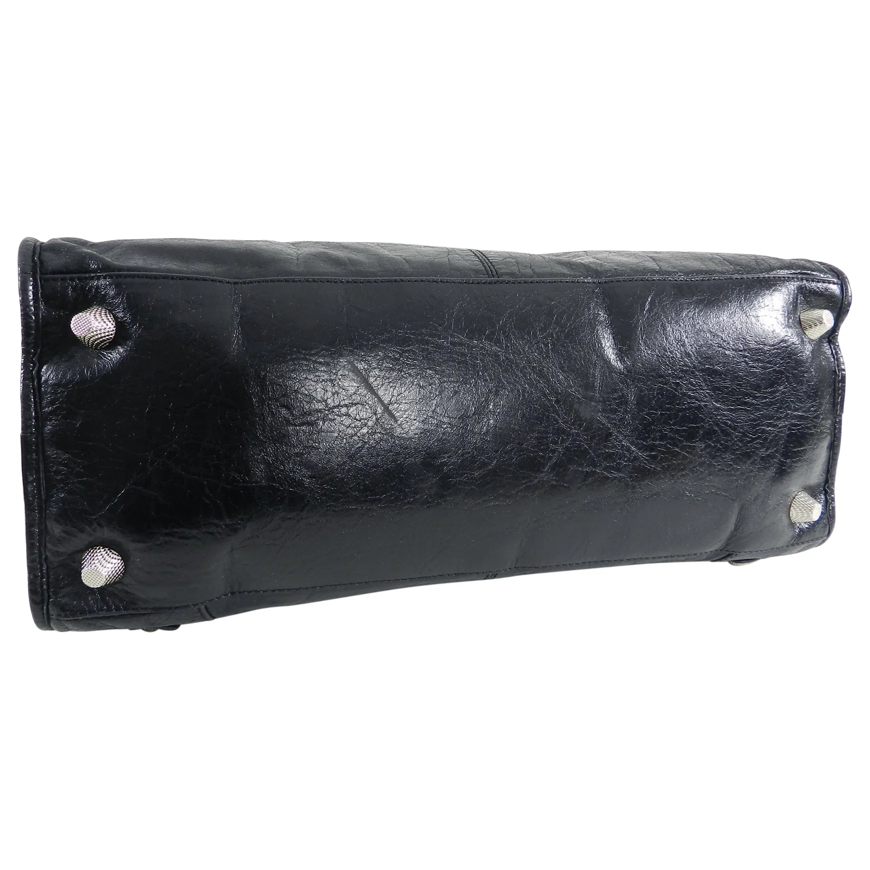 Balenciaga Black City Giant 21 Work Bag Silver Hardware