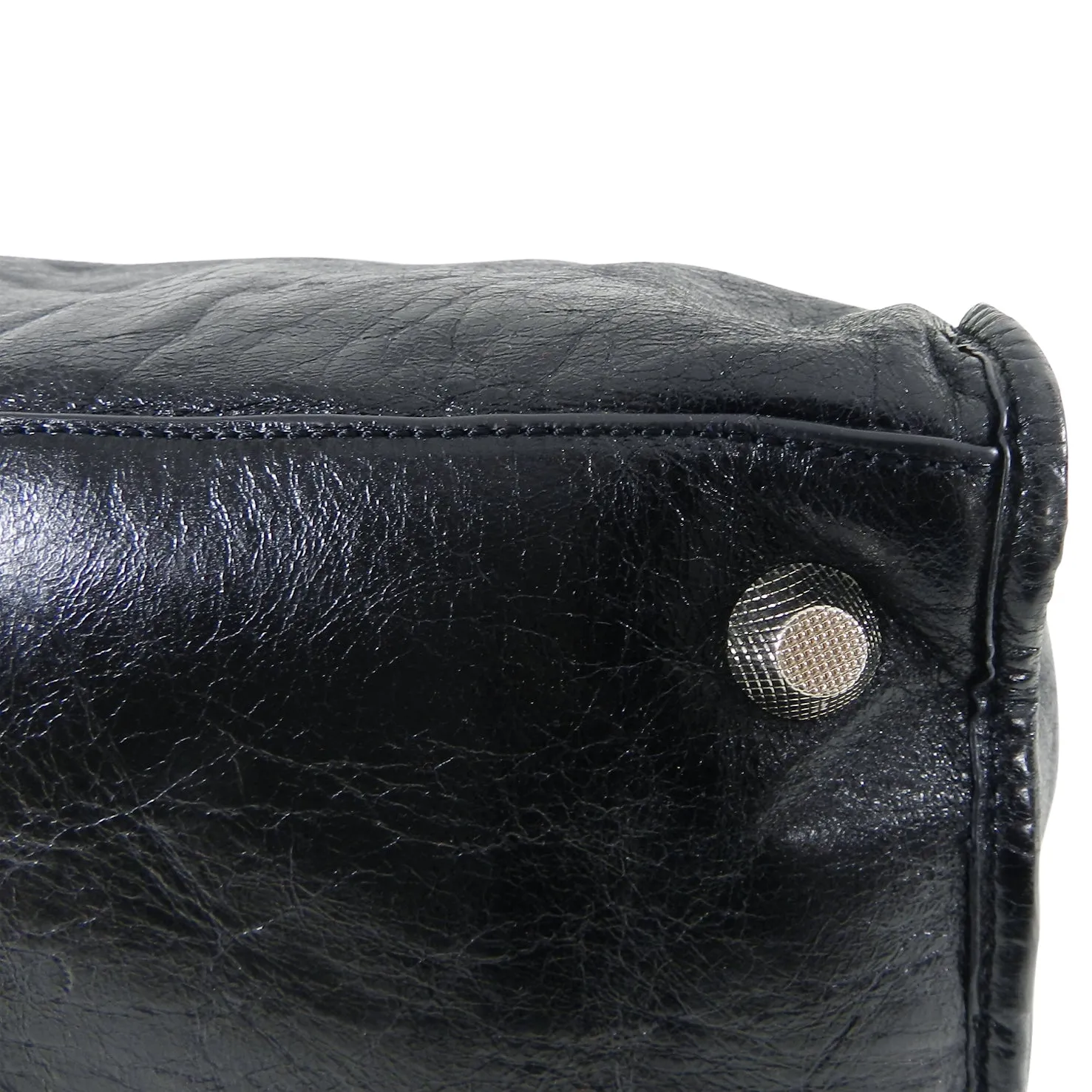 Balenciaga Black City Giant 21 Work Bag Silver Hardware