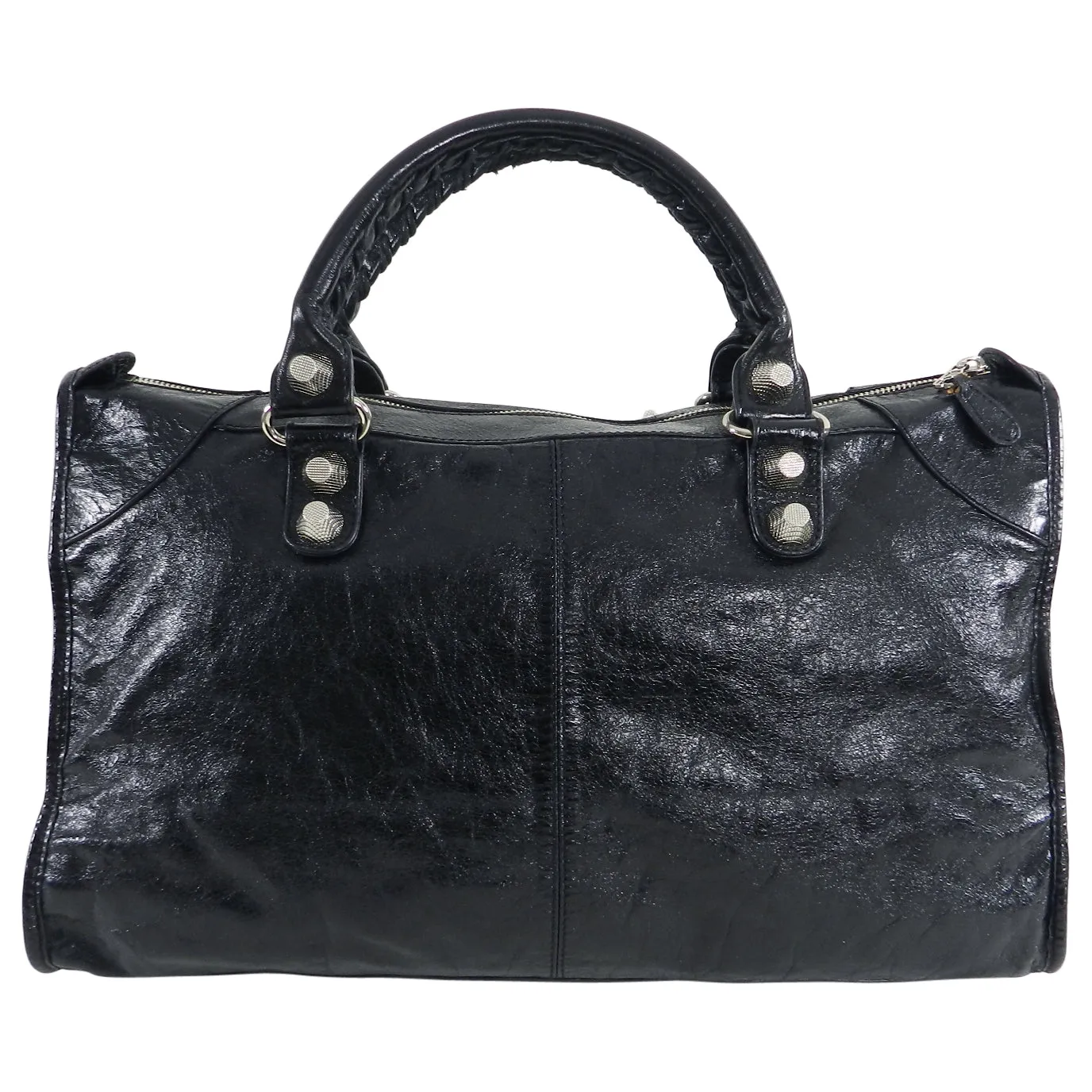 Balenciaga Black City Giant 21 Work Bag Silver Hardware