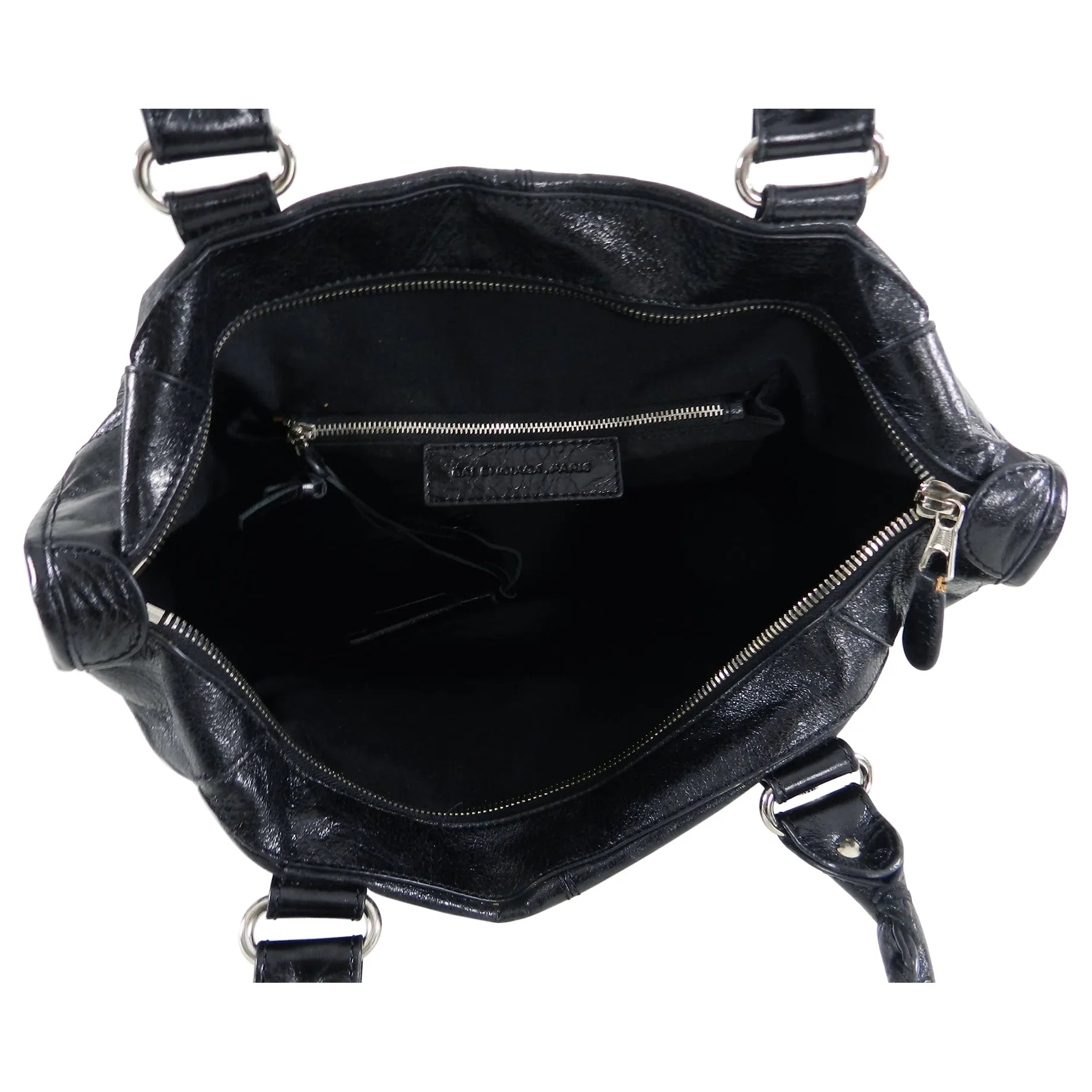 Balenciaga Black City Giant 21 Work Bag Silver Hardware