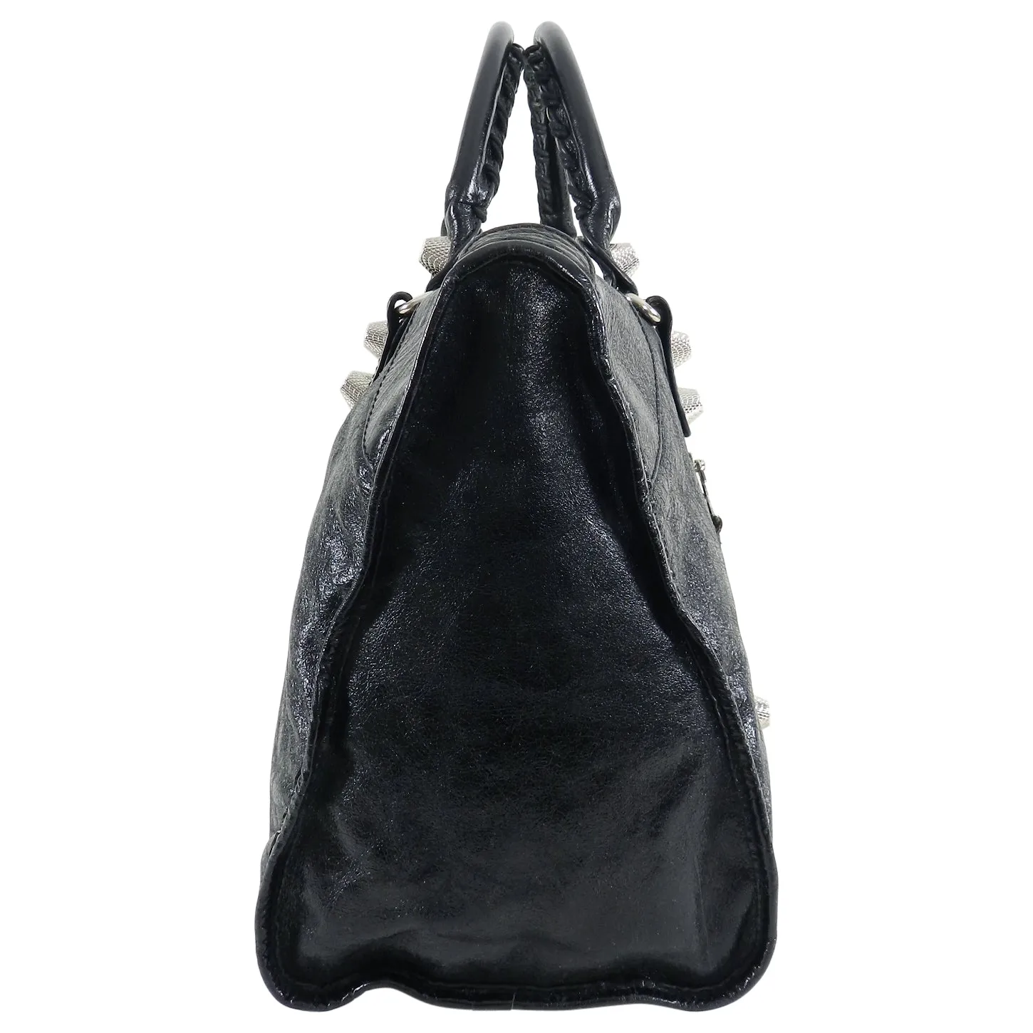 Balenciaga Black City Giant 21 Work Bag Silver Hardware