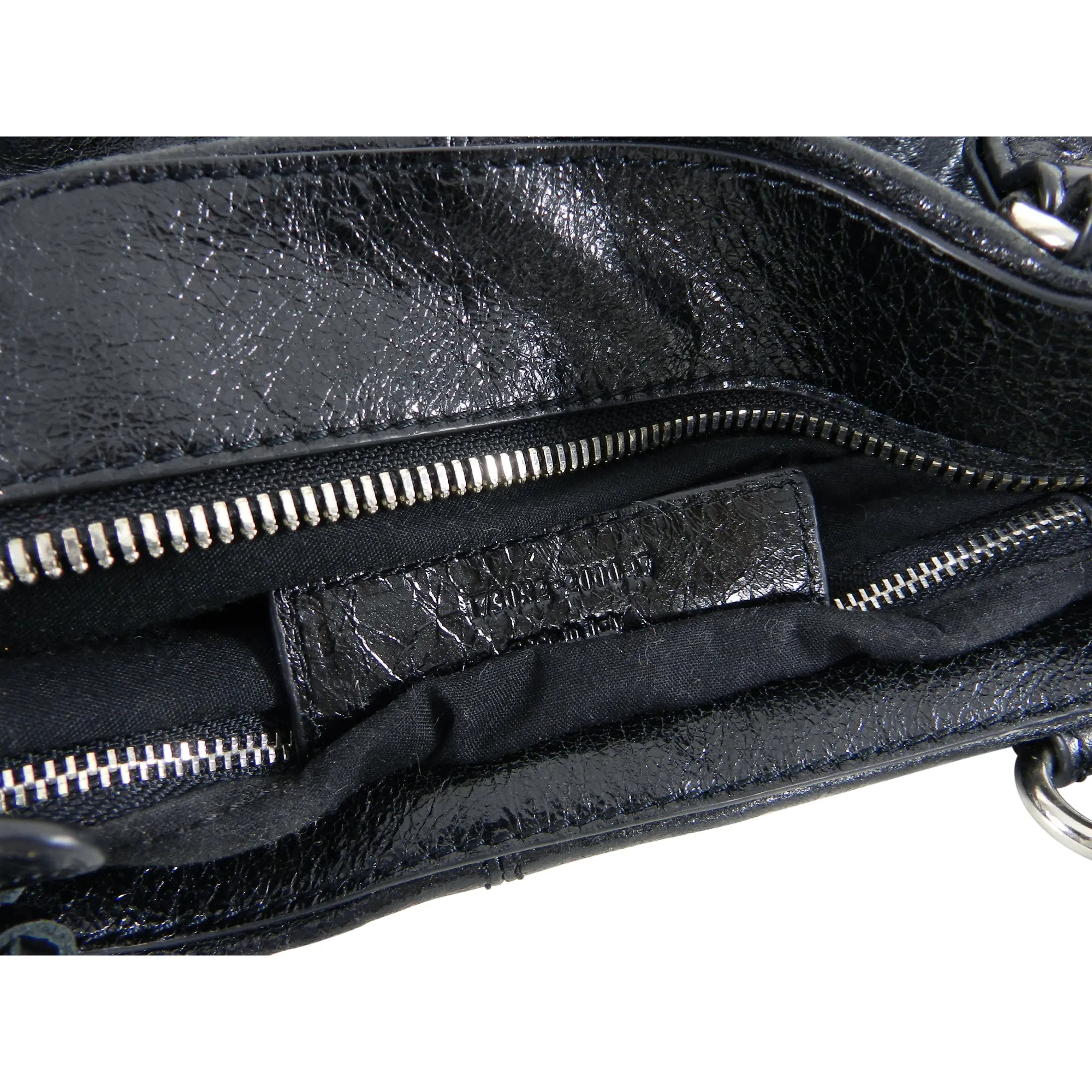 Balenciaga Black City Giant 21 Work Bag Silver Hardware