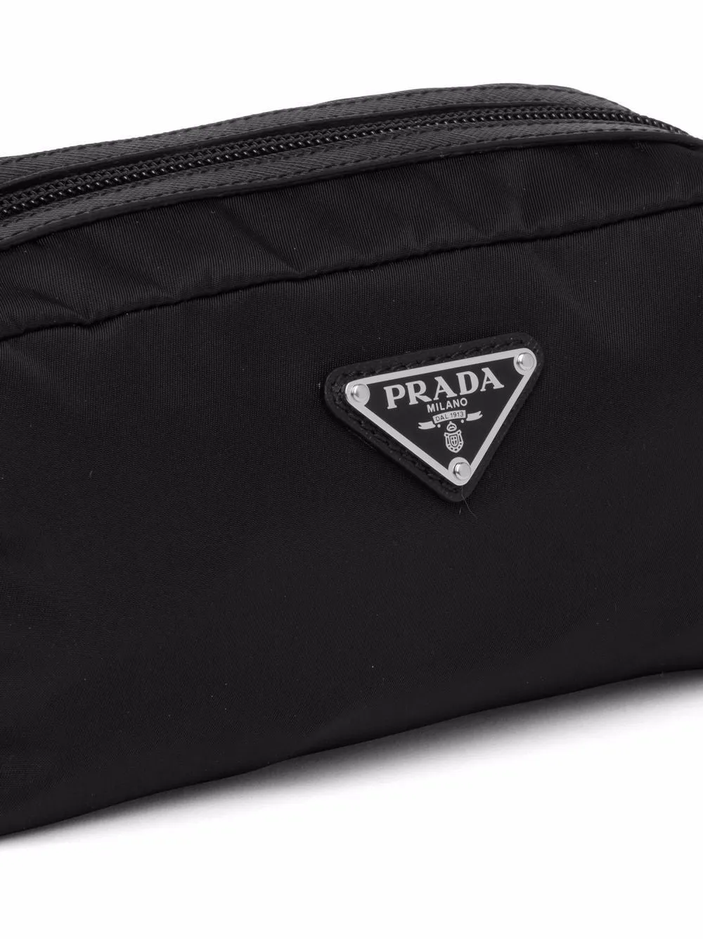 BLACK RE-NYLON BEAUTY CASE WITH LOGO