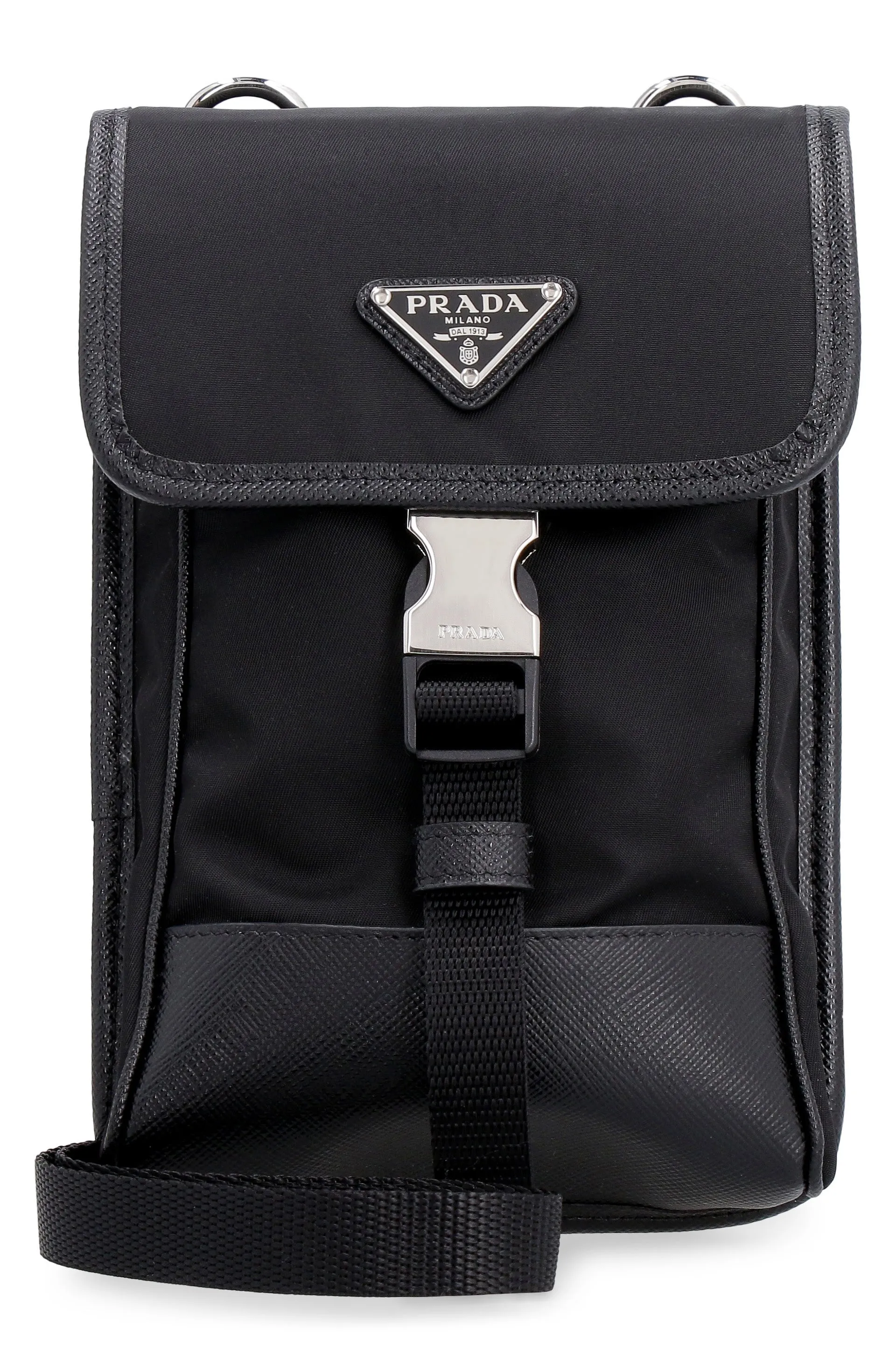 BLACK RE-NYLON MOBILE PHONE HOLDER