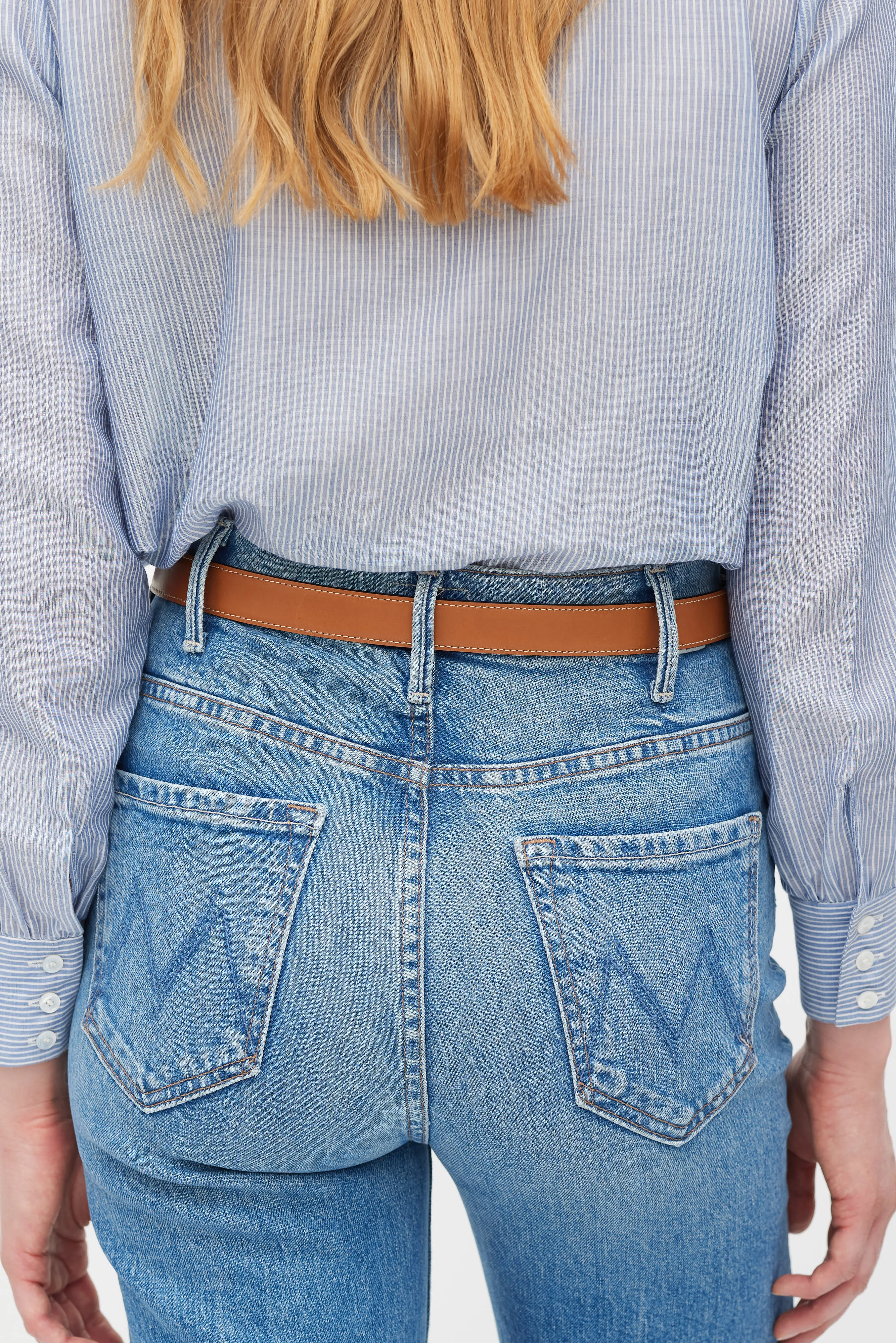 Brown & Gold Triomphe Leather Belt