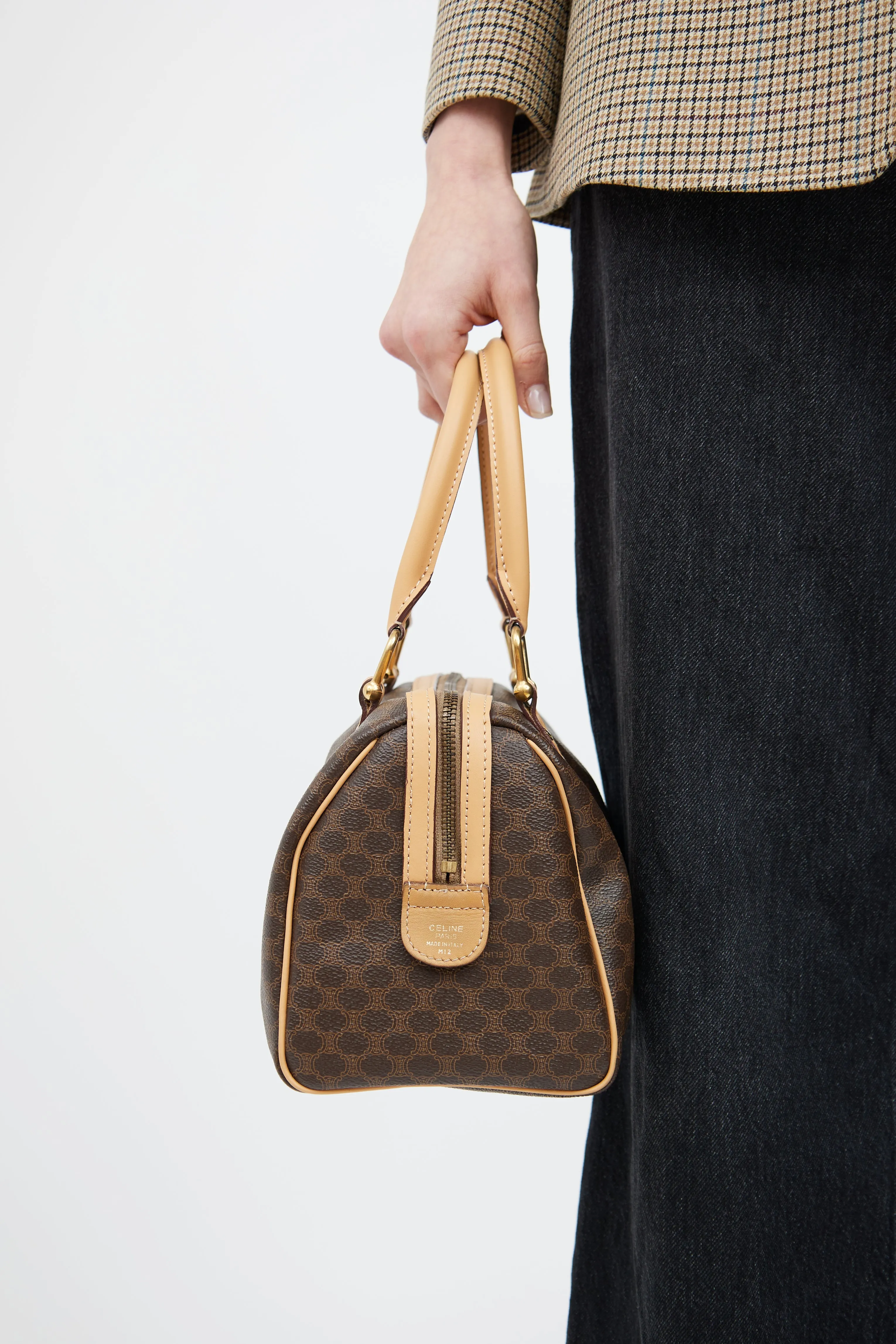 Brown Macadam Boston Monogram Bag
