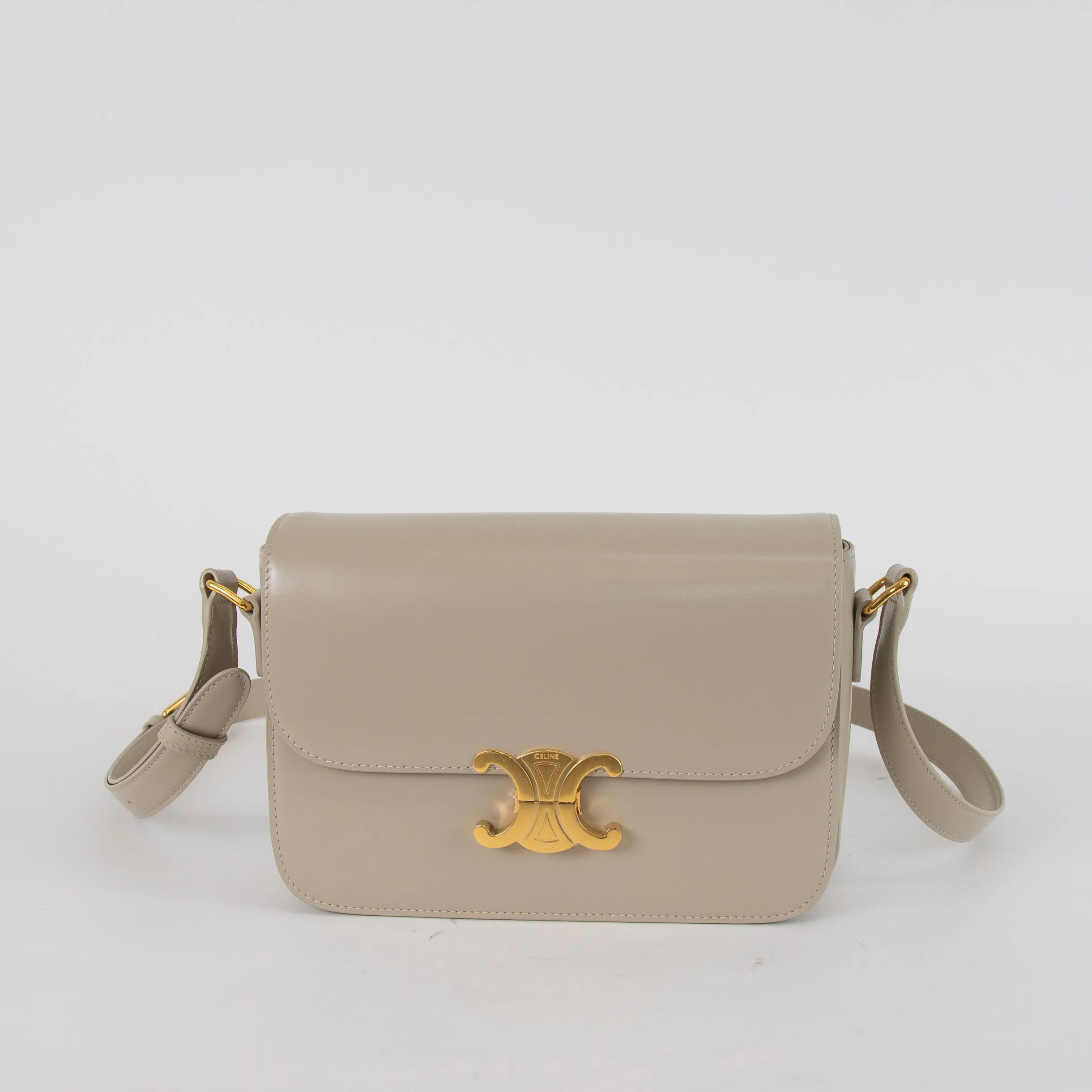 Celine Classique Triomphe Bag in Light Beige