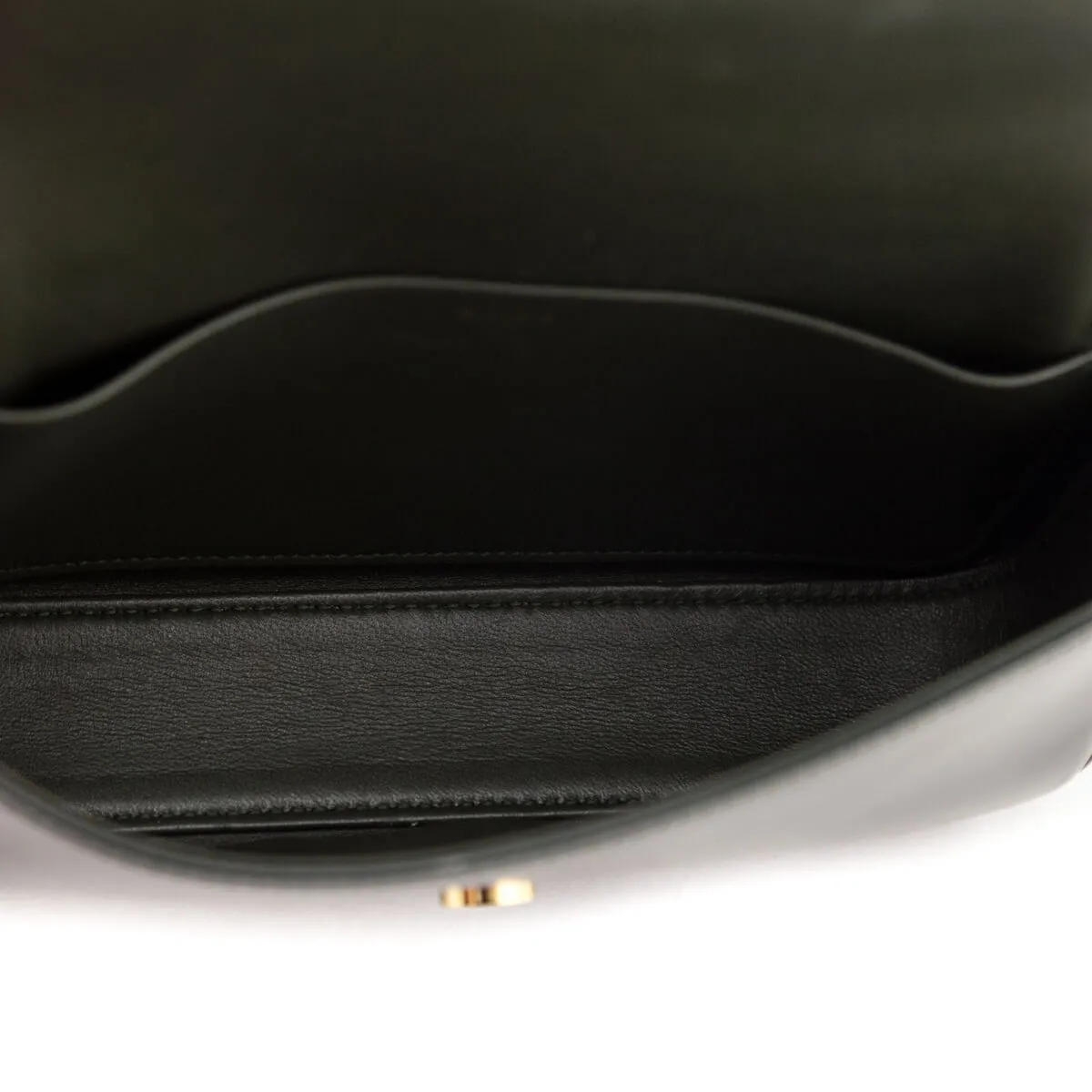 Celine Khaki Shiny Calfskin Cuir Triomphe Chain Shoulder Bag