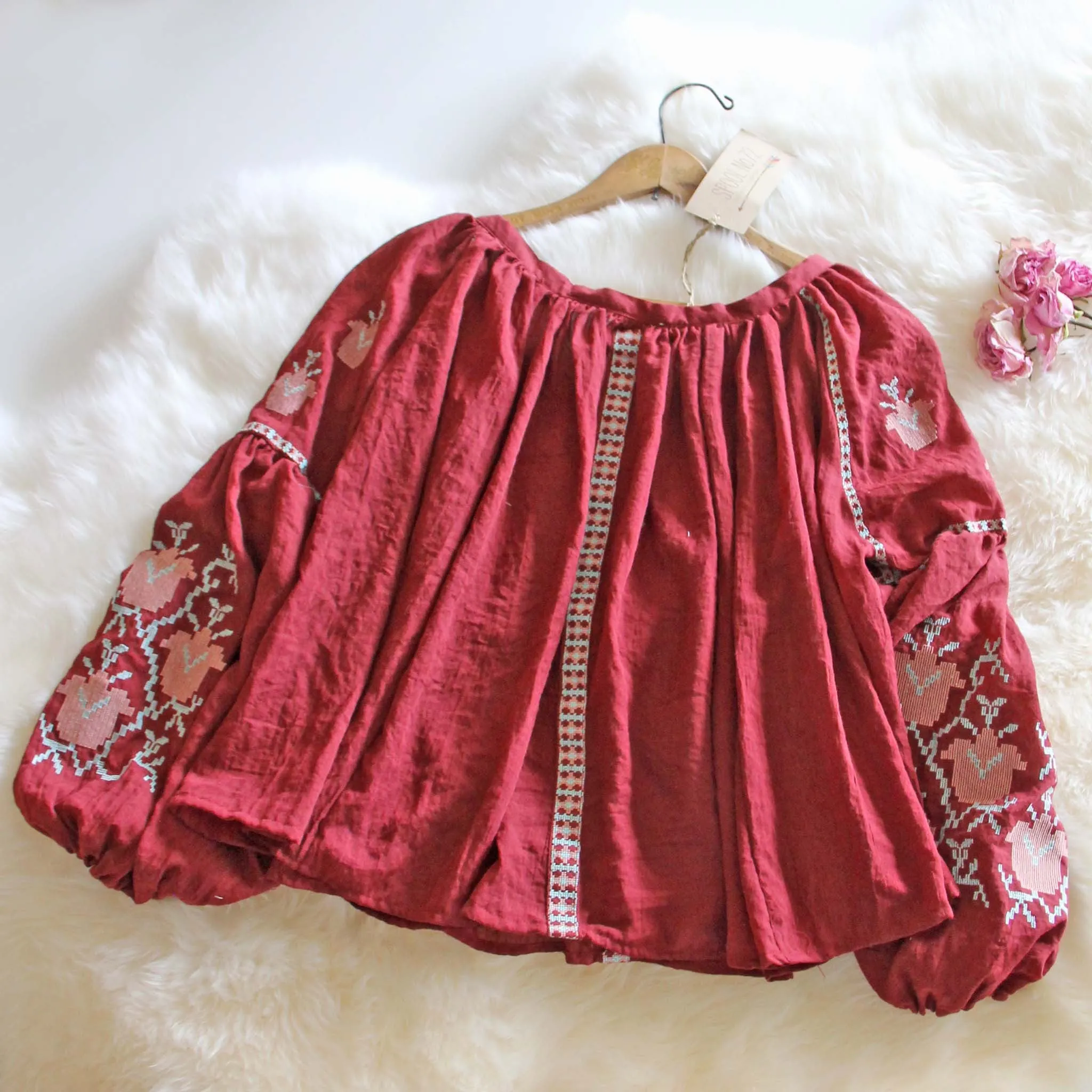 Celine Top in Burgundy