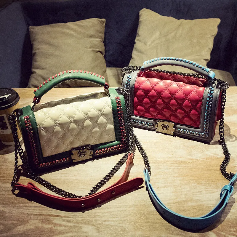Chain Strap Satchel Handbag