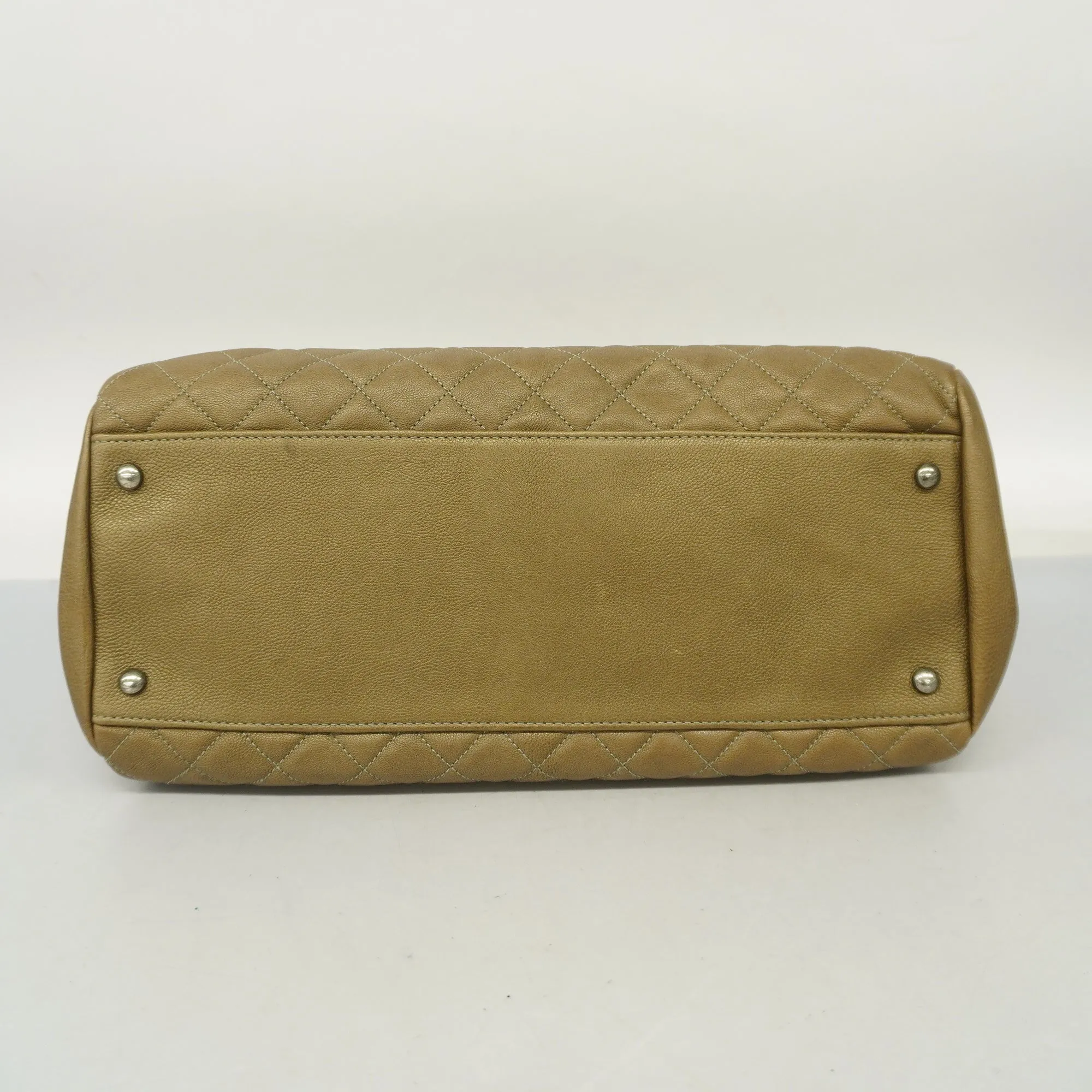 CHANEL  Matelasse Chain Shoulder Women's Leather Shoulder Bag Khaki