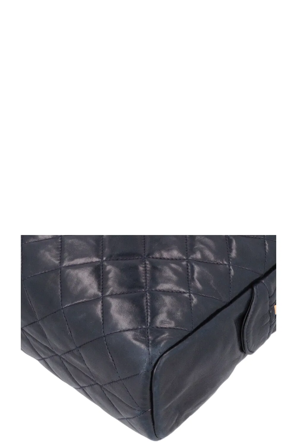 CHANEL Quilted Messenger Bag Blue