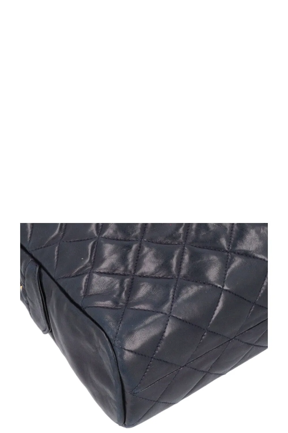 CHANEL Quilted Messenger Bag Blue