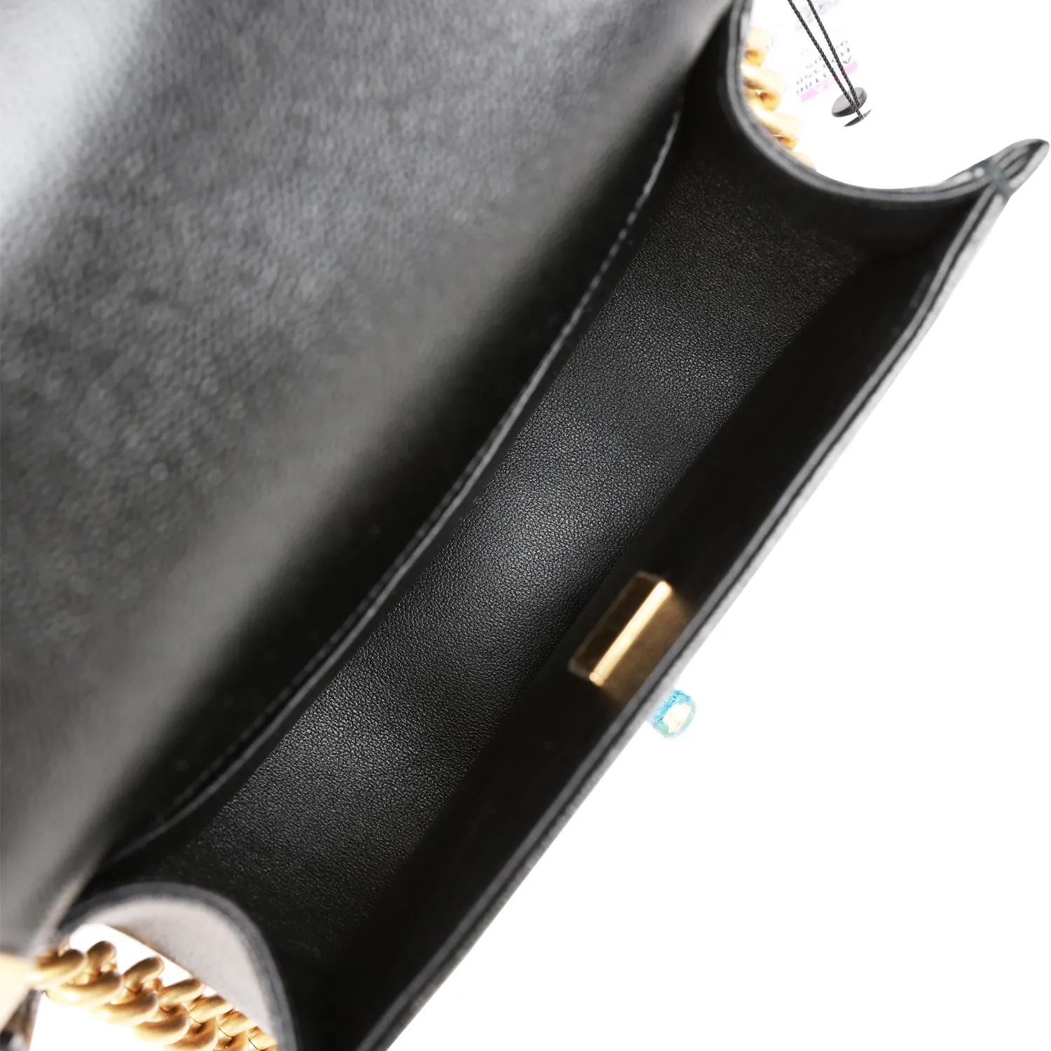 Chanel Small Boy Messenger Bag Black Caviar Antique Gold Hardware