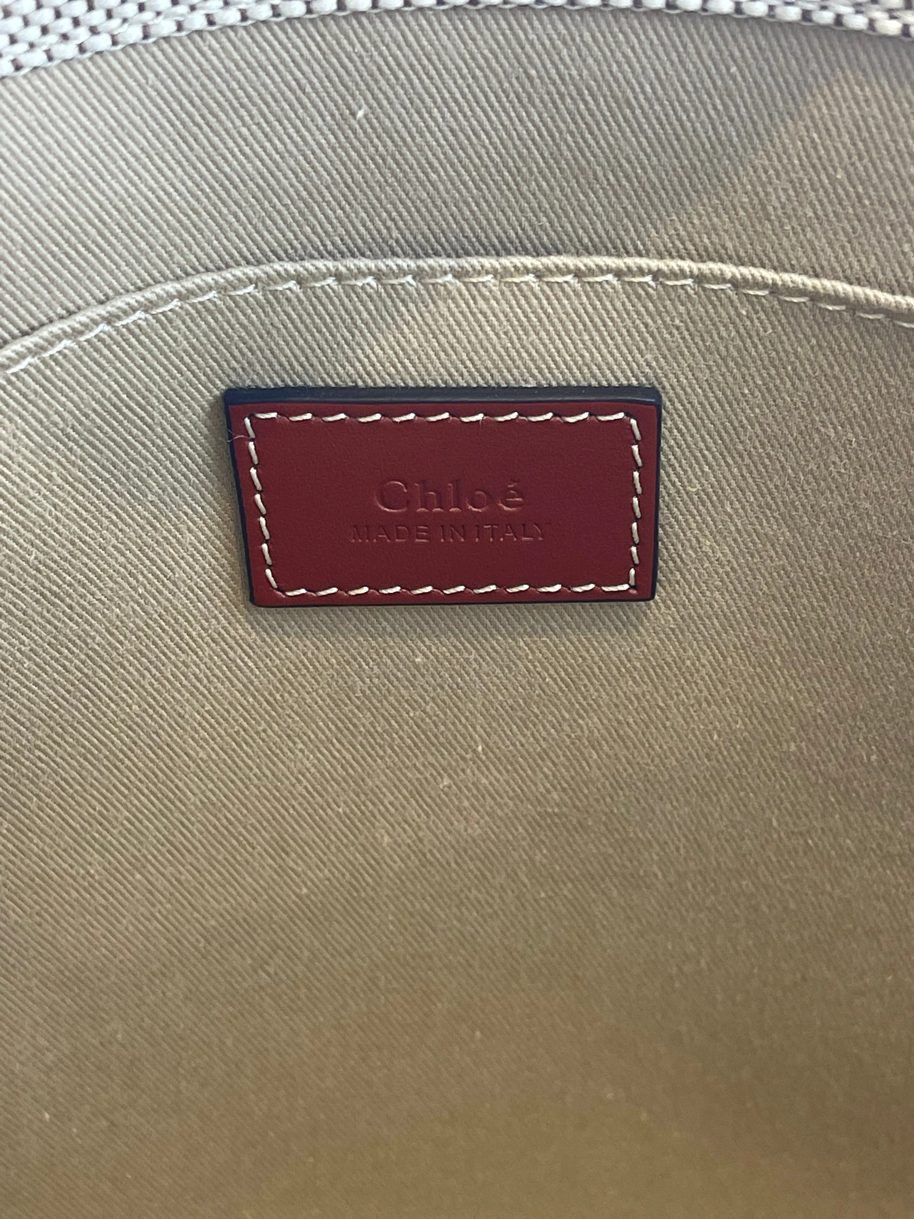 Chloe Cream Canvas "Woody" Medium Tote
