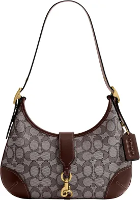 Coach Hamptons Hobo Bag in Signature Jacquard, B4/Oak Maple