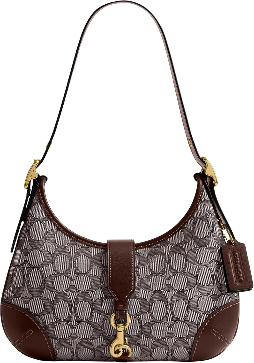 Coach Hamptons Hobo Bag in Signature Jacquard, B4/Oak Maple