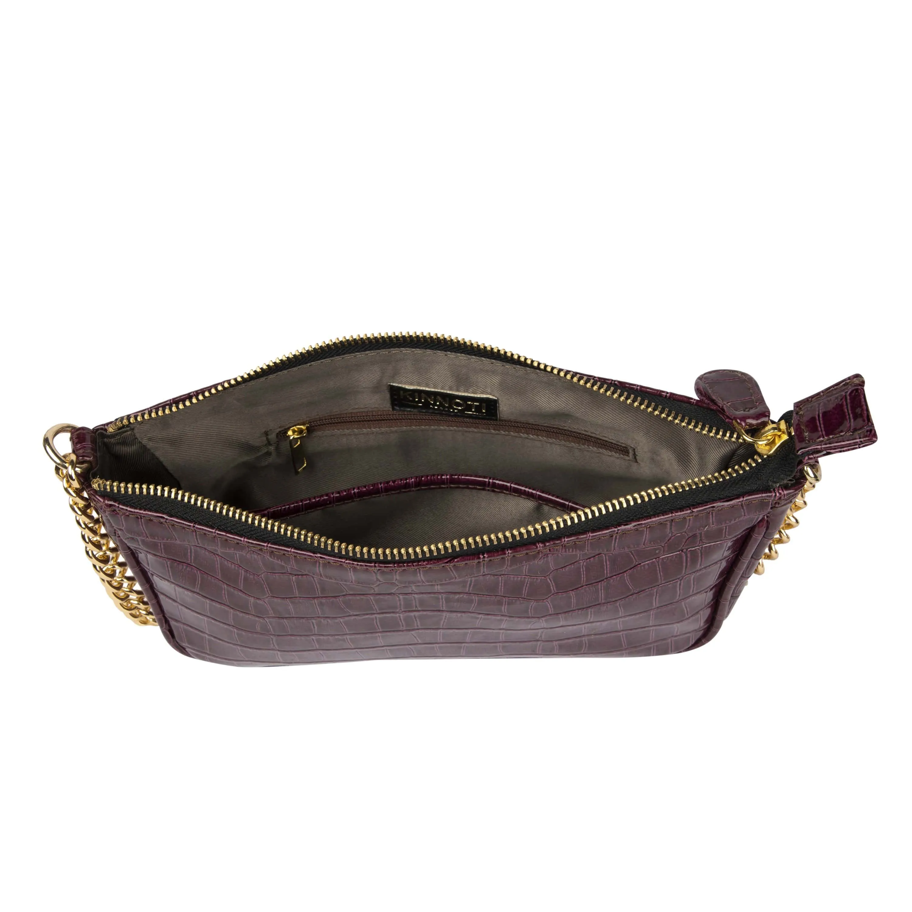 Croc Embossed Baguette Bag