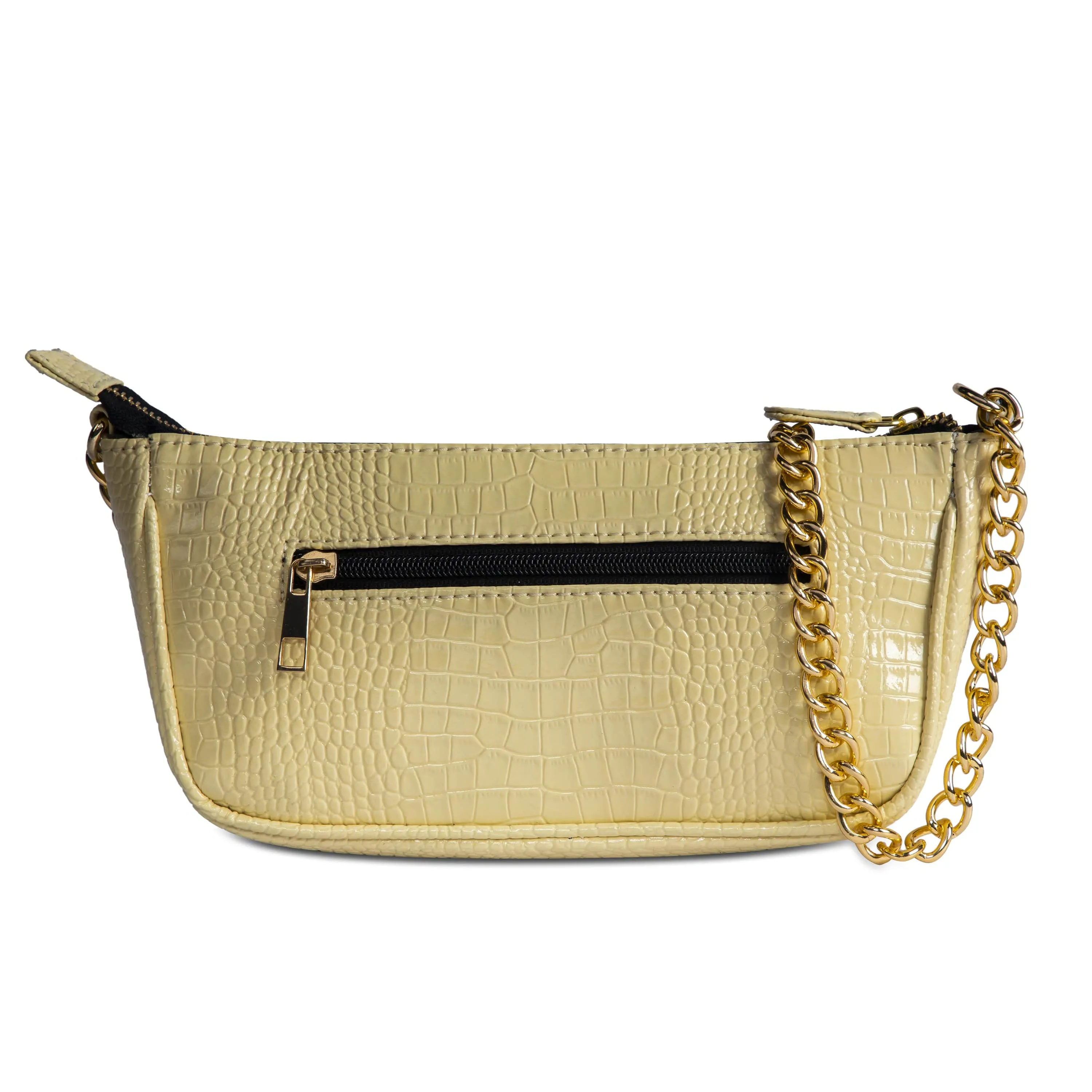 Croc Embossed Baguette Bag