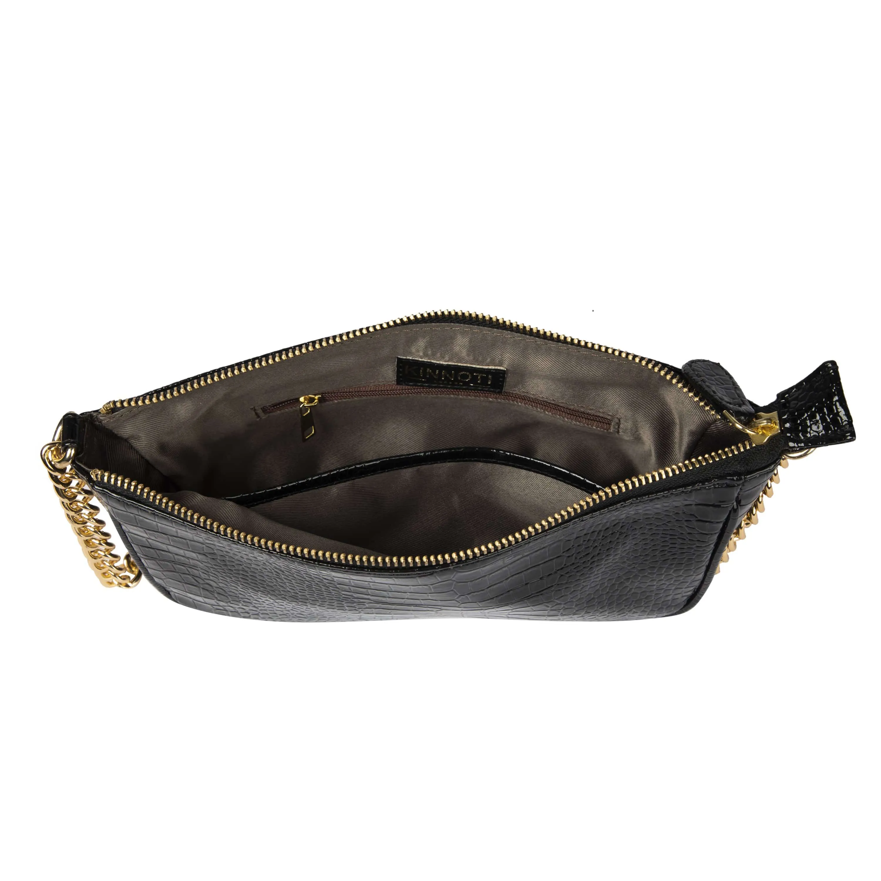 Croc Embossed Baguette Bag