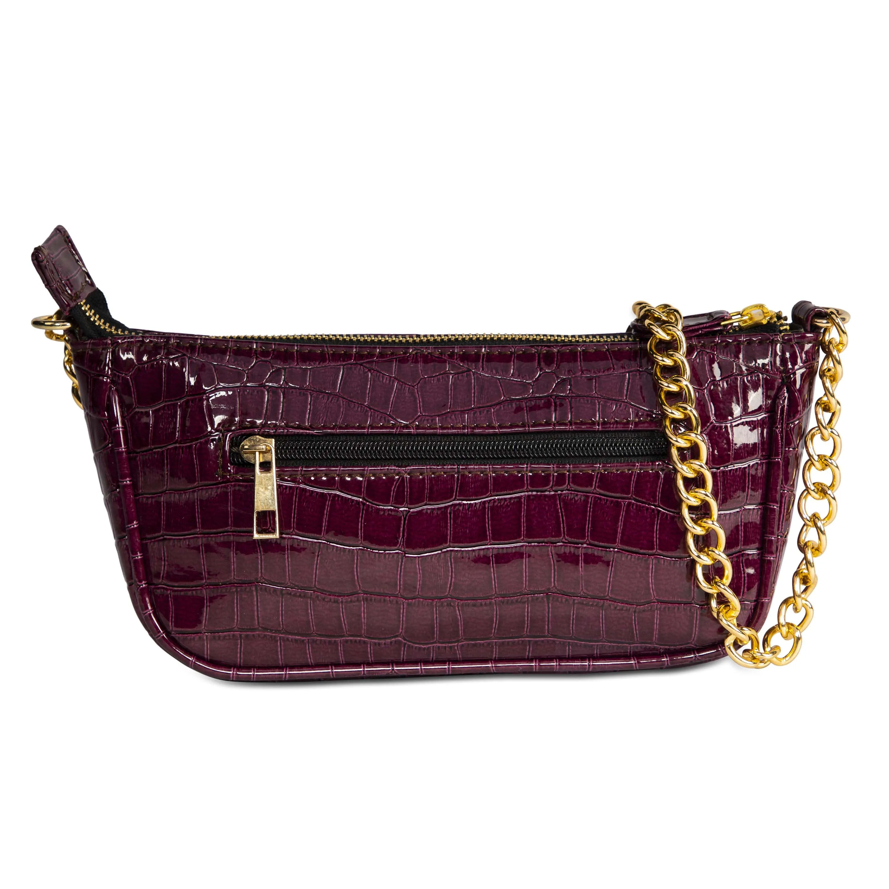 Croc Embossed Baguette Bag