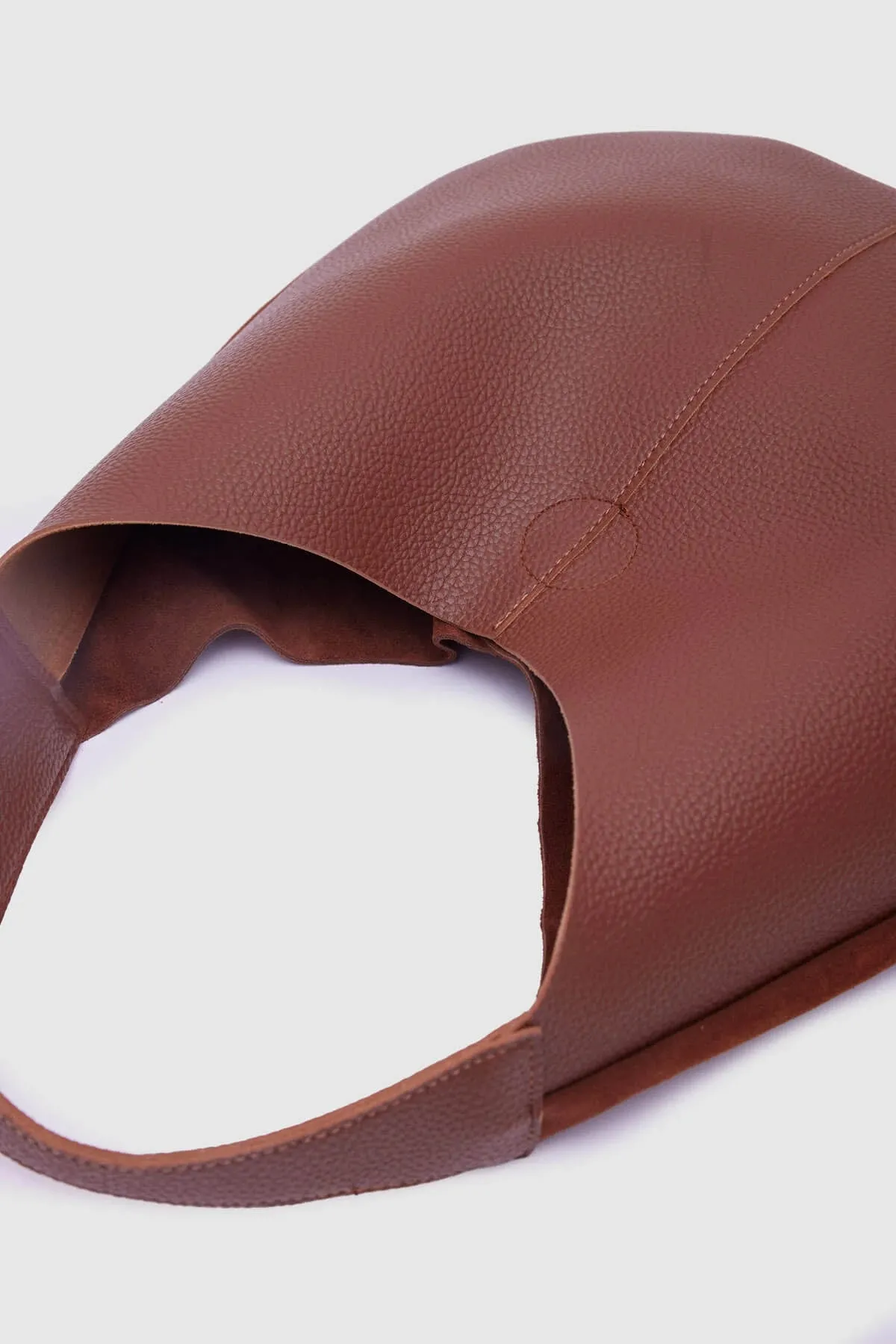 Fred Tan Leather Loose Oversize Shoulder Bag