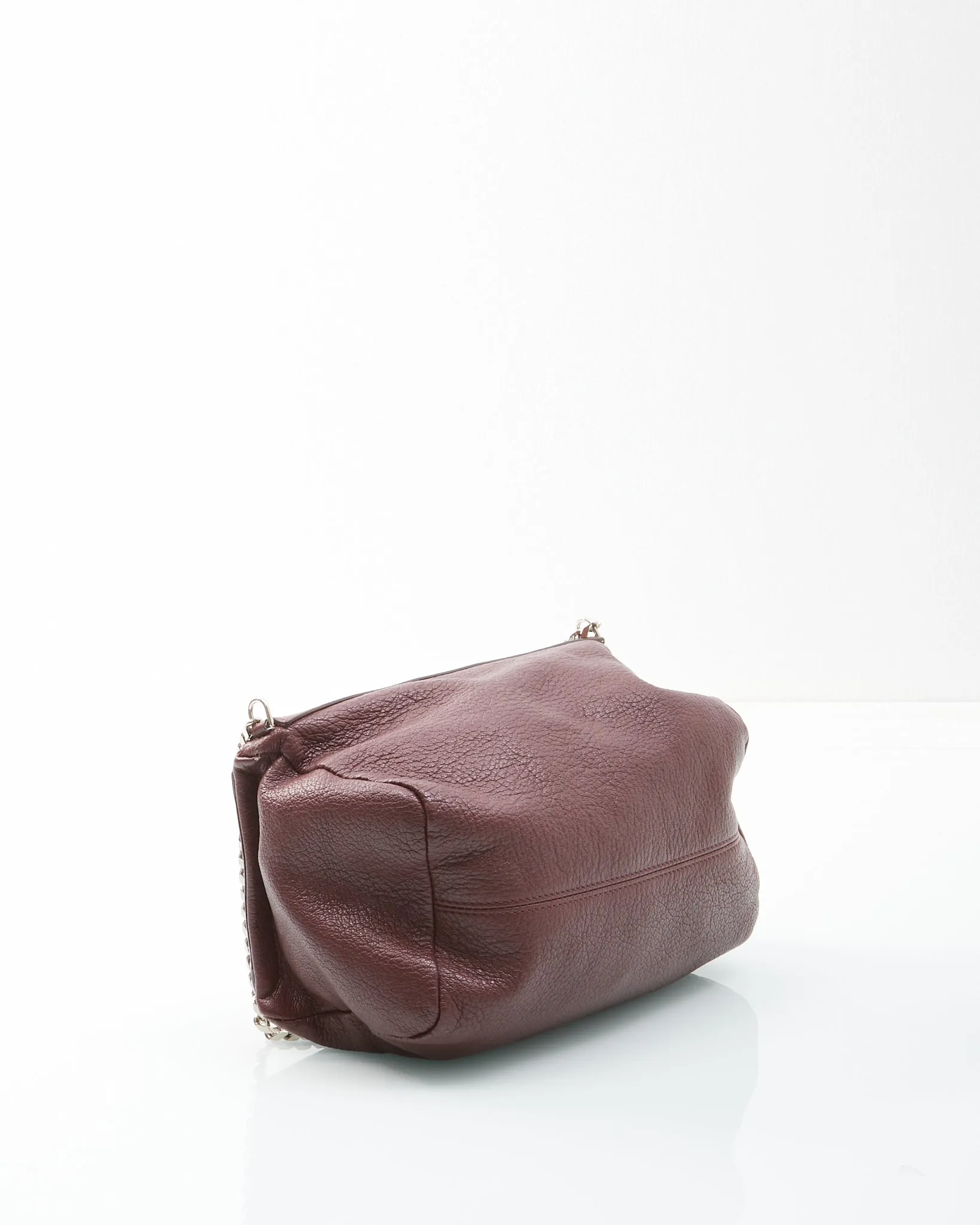 Givenchy Bordeaux Leather Mini Pandora Chain Crossbody Bag
