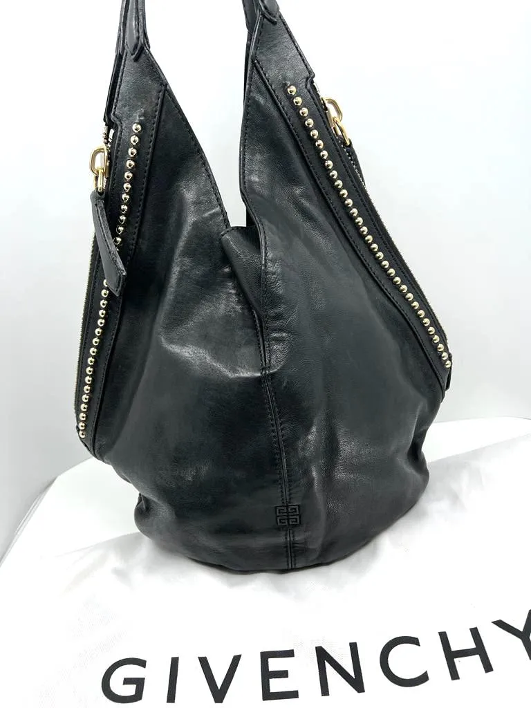 GIVENCHY LAMBSKIN LEATHER TINHAN LARGE HOBO BAG