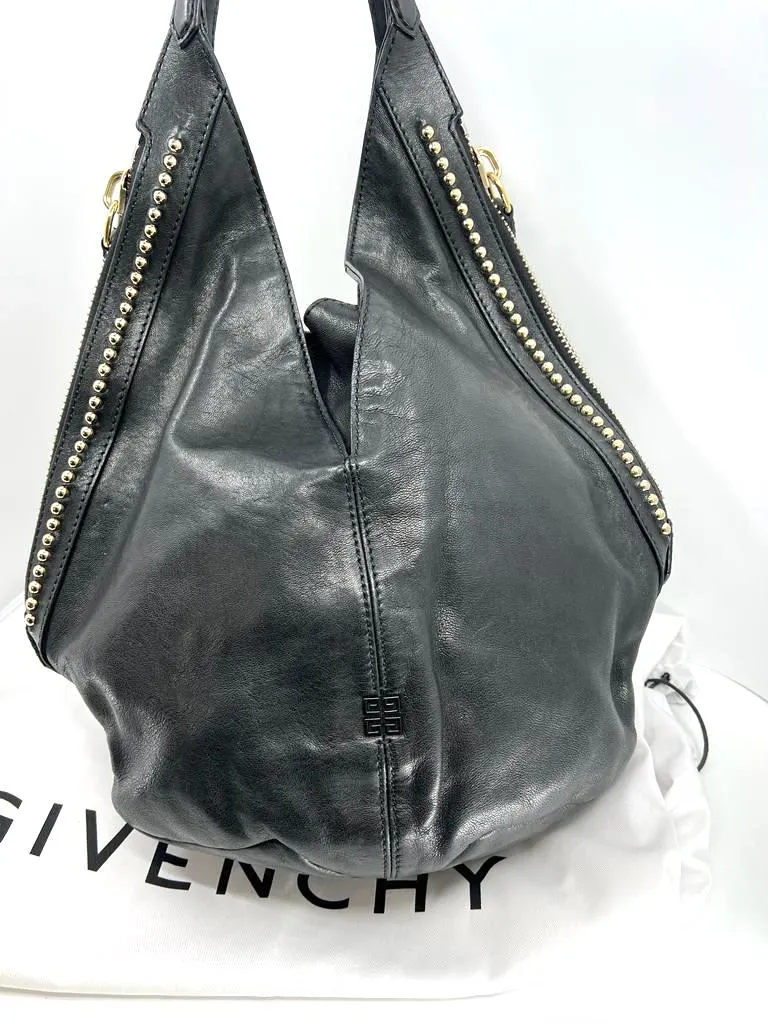 GIVENCHY LAMBSKIN LEATHER TINHAN LARGE HOBO BAG
