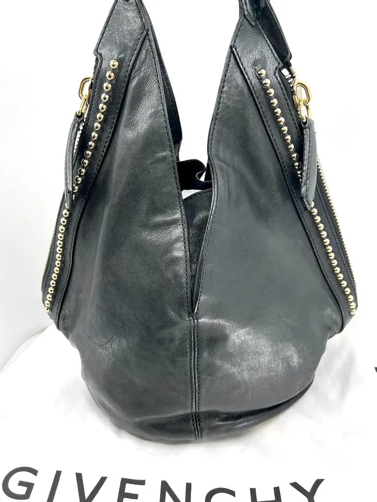 GIVENCHY LAMBSKIN LEATHER TINHAN LARGE HOBO BAG