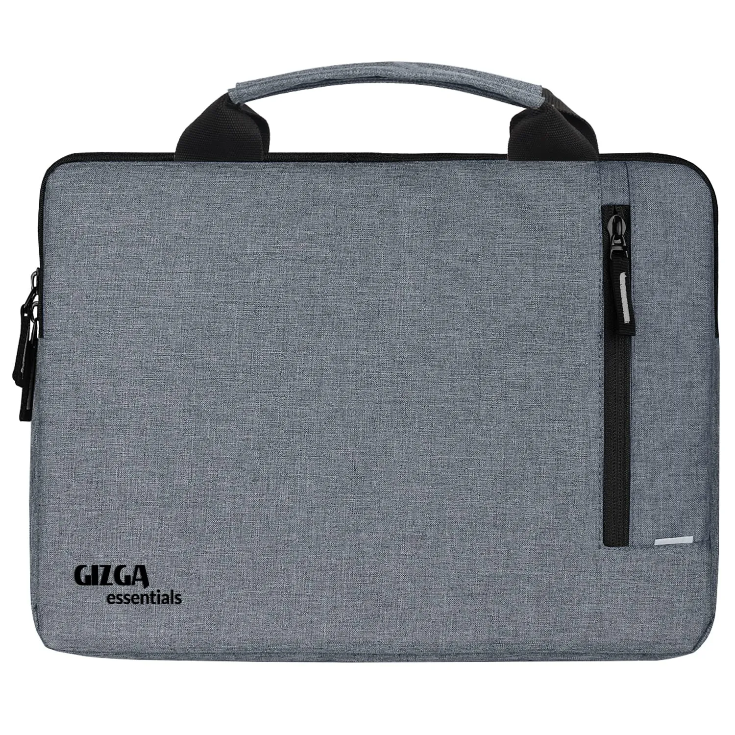 Gizga Essentials Laptop Bag Sleeve Case Cover Pouch with Handle for 15.6 inches Laptop, Padded Laptop Compartment, Premium Zipper Closure Water Repellent Nylon Fabric, Grey