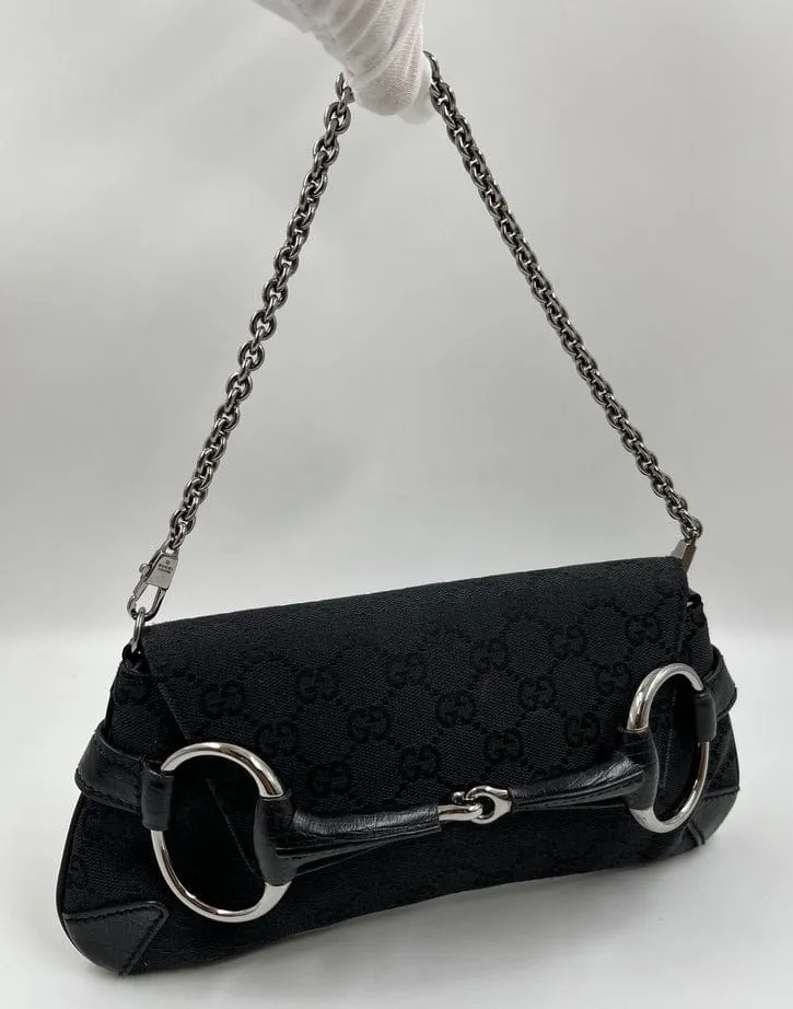 Gucci Horsebit 1955 Canvas Shoulder Bag