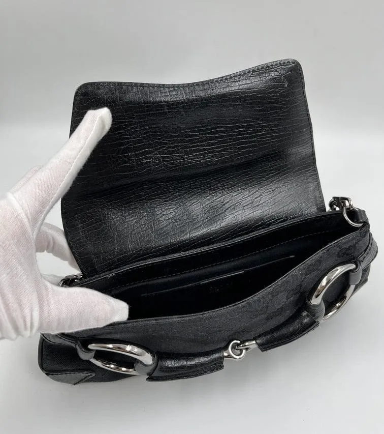 Gucci Horsebit 1955 Canvas Shoulder Bag