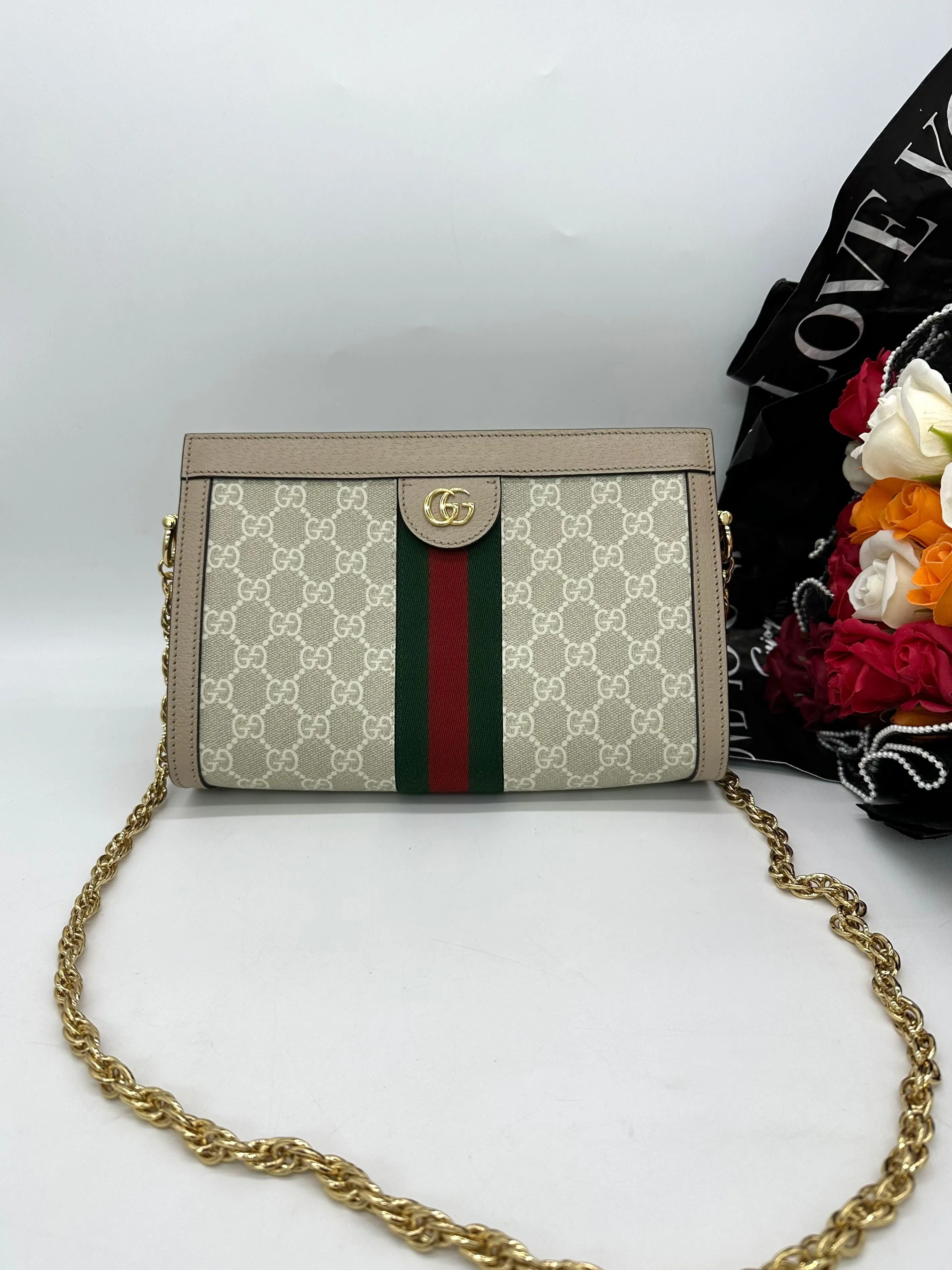GUCCI Ophidia GG Small Chain Sling Bag For Lady