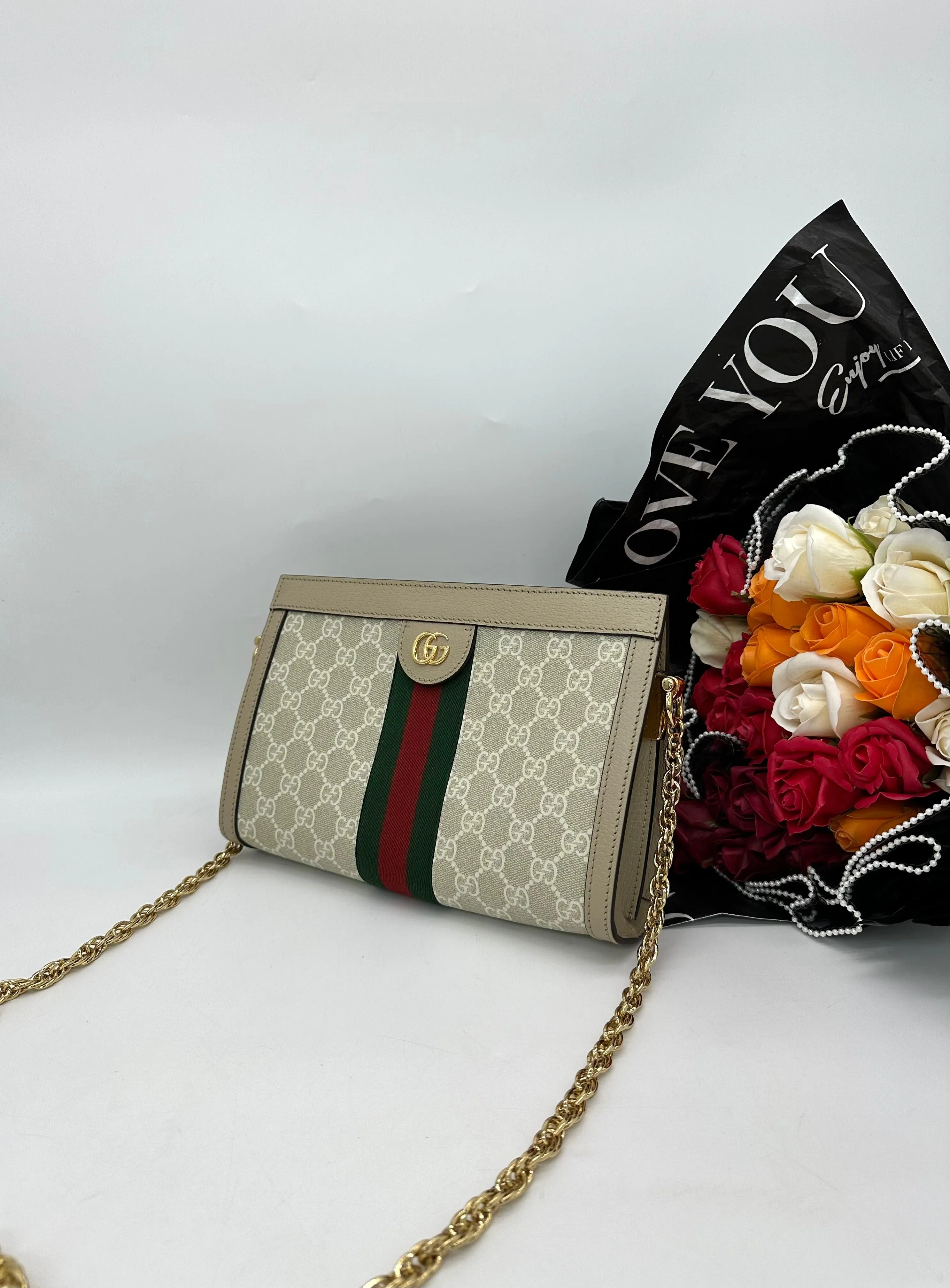 GUCCI Ophidia GG Small Chain Sling Bag For Lady