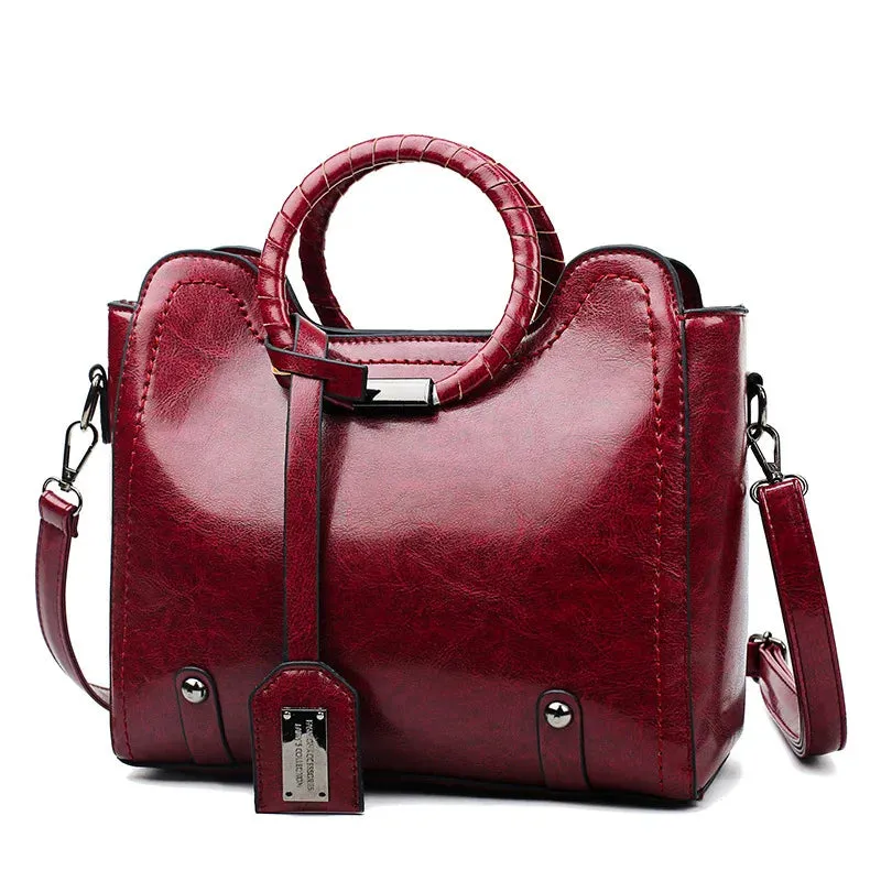 High-quality Faux Leather Vintage Style Satchel Bag