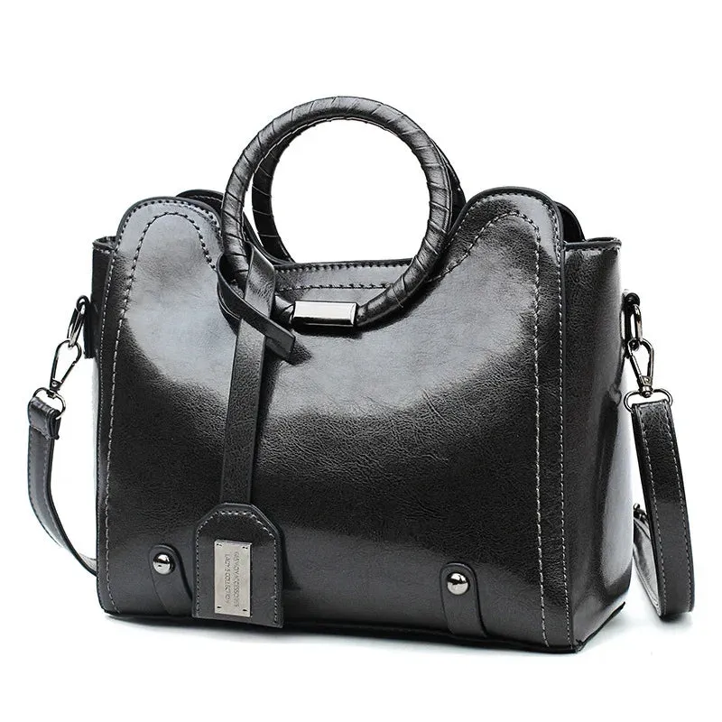 High-quality Faux Leather Vintage Style Satchel Bag