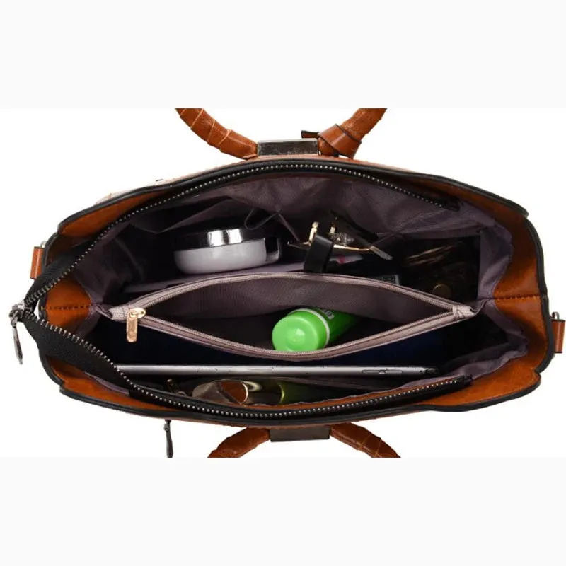 High-quality Faux Leather Vintage Style Satchel Bag