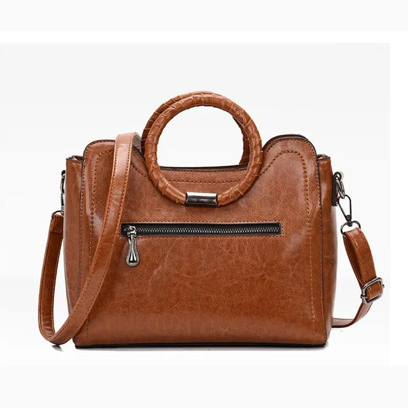 High-quality Faux Leather Vintage Style Satchel Bag