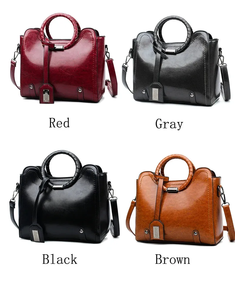 High-quality Faux Leather Vintage Style Satchel Bag