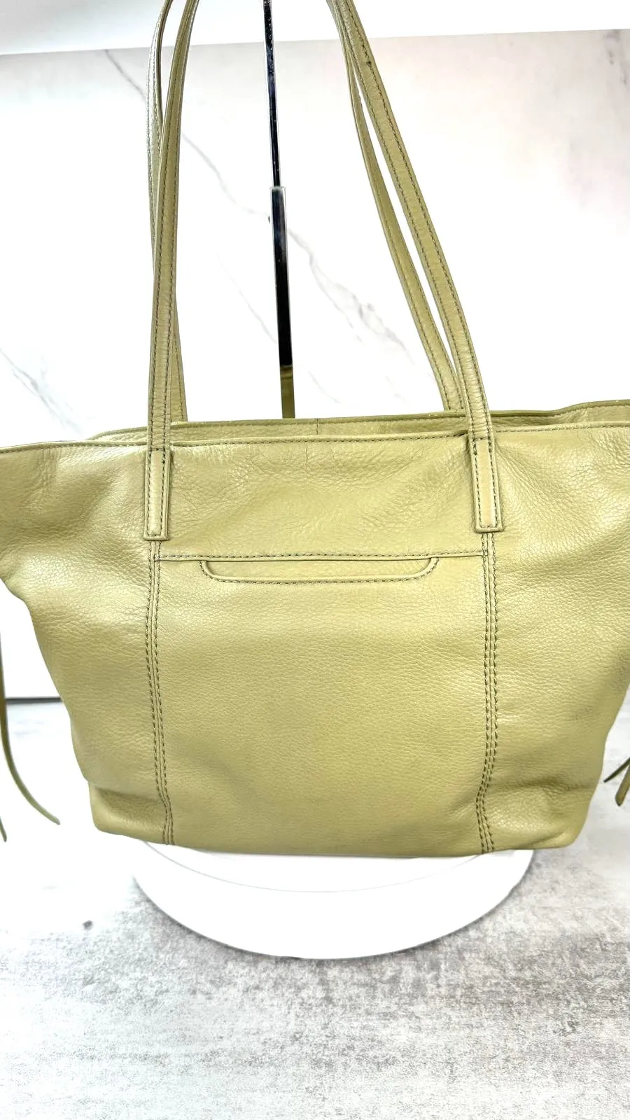 HOBO KINGSTON LEATHER TOTE BAG IN CACTUS GREEN