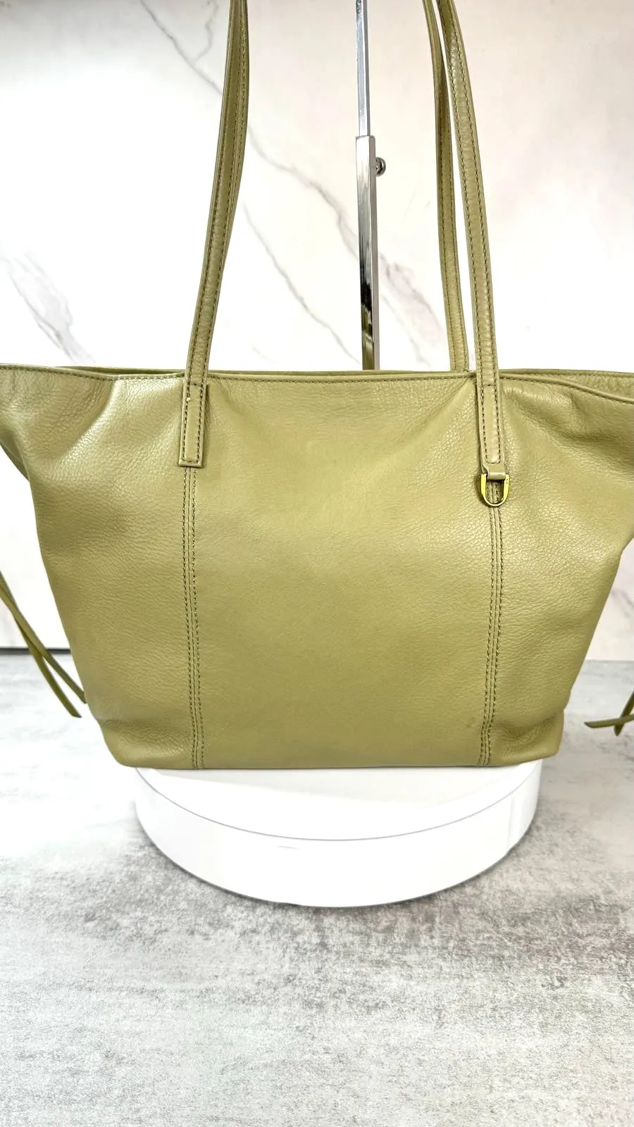 HOBO KINGSTON LEATHER TOTE BAG IN CACTUS GREEN
