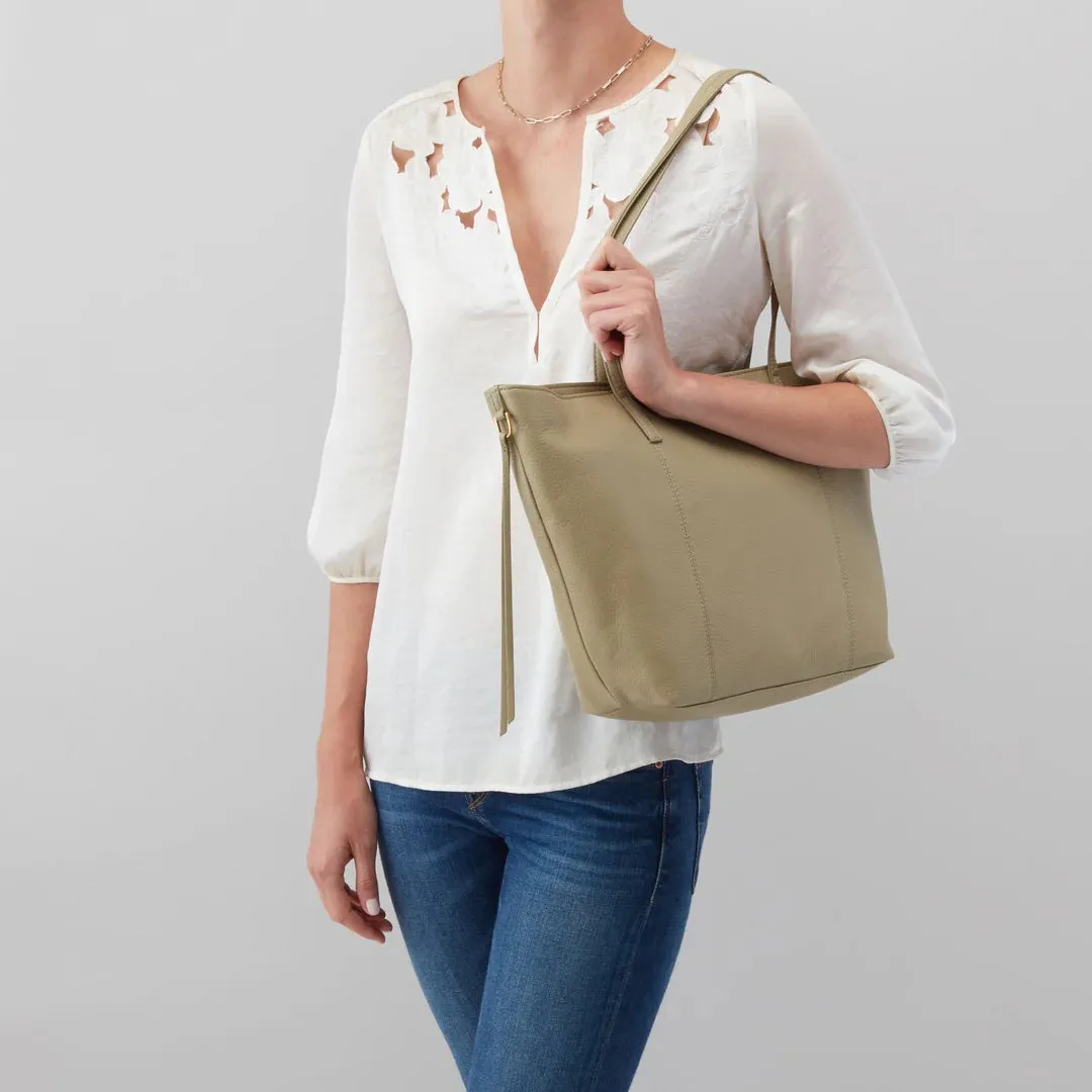 HOBO KINGSTON LEATHER TOTE BAG IN CACTUS GREEN